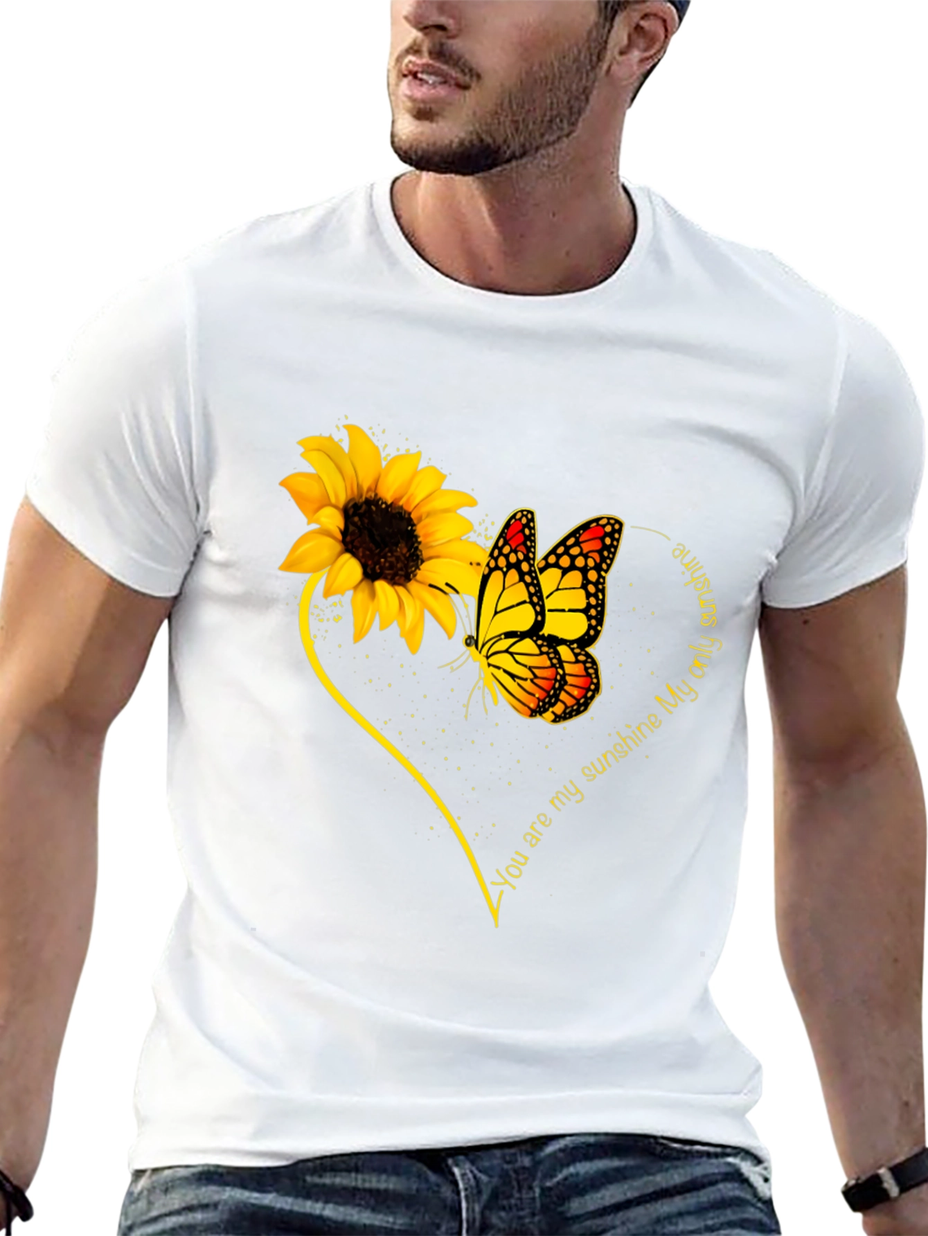 Black Sunflower Butterfly 'You Are My Sunshine' Graphic Tee view 13