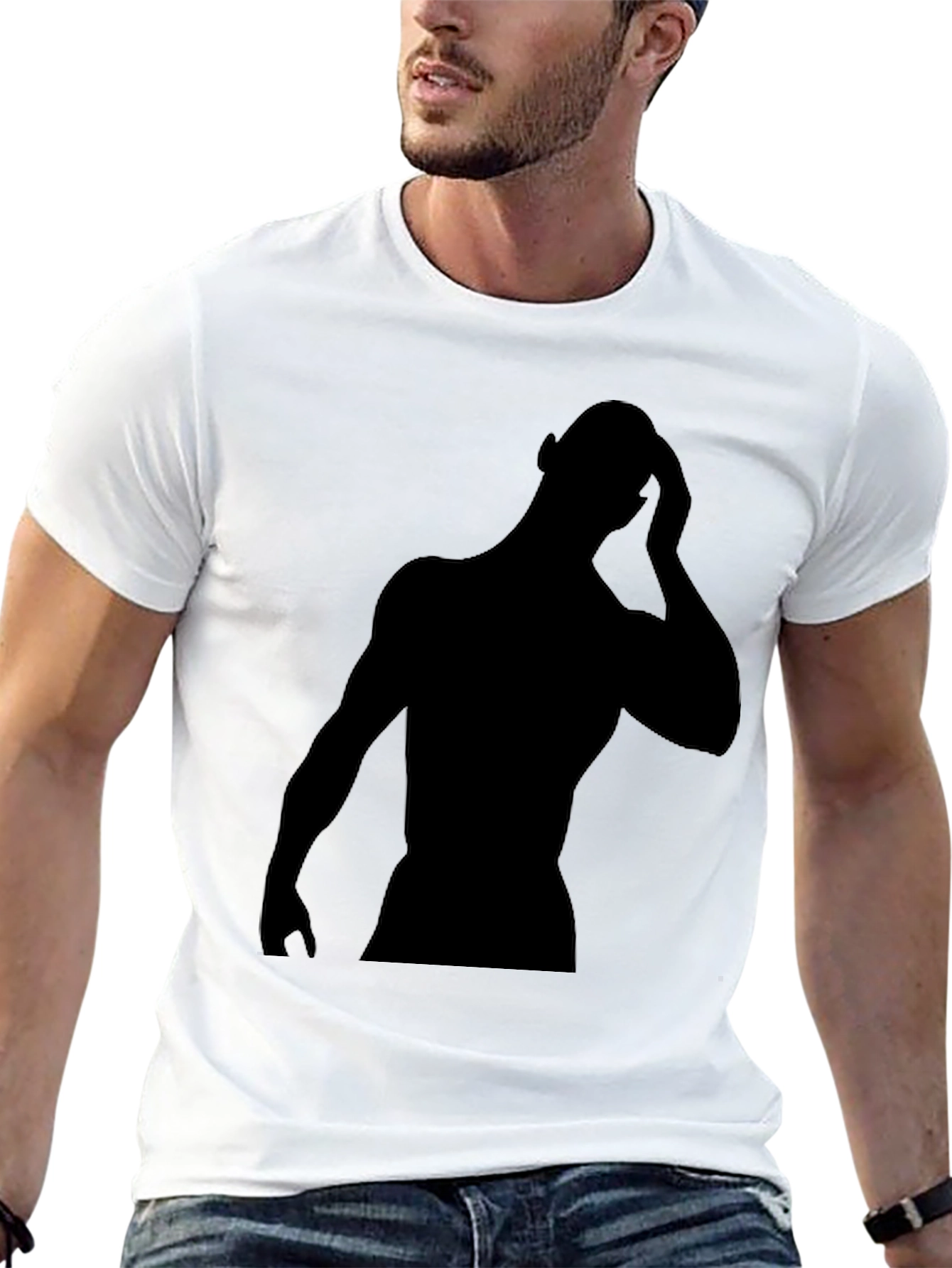 Black Black Silhouette Graphic Tee - Men's Fashion view 13