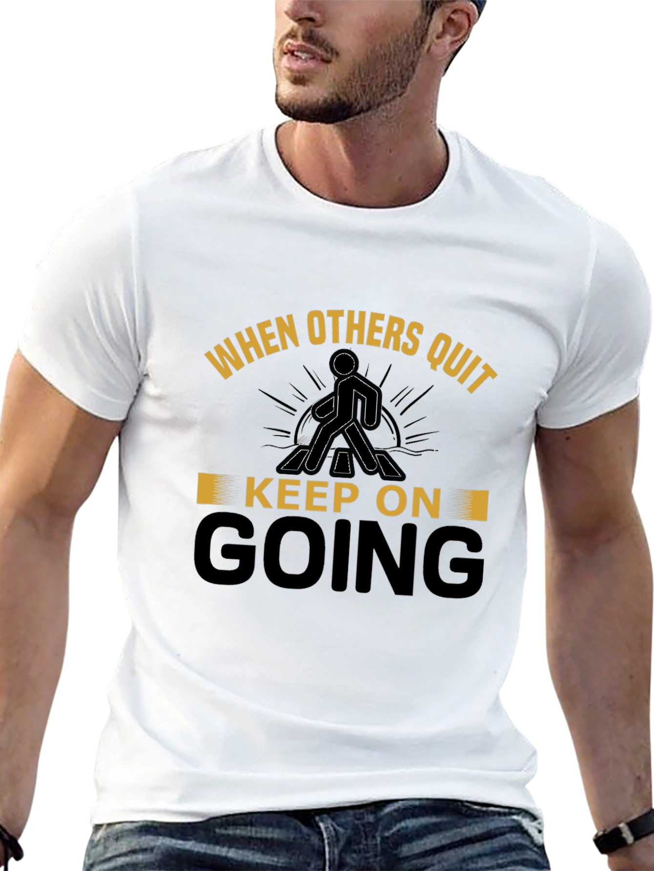 Black Motivational T-Shirt: When Others Quit, Keep Going view 13