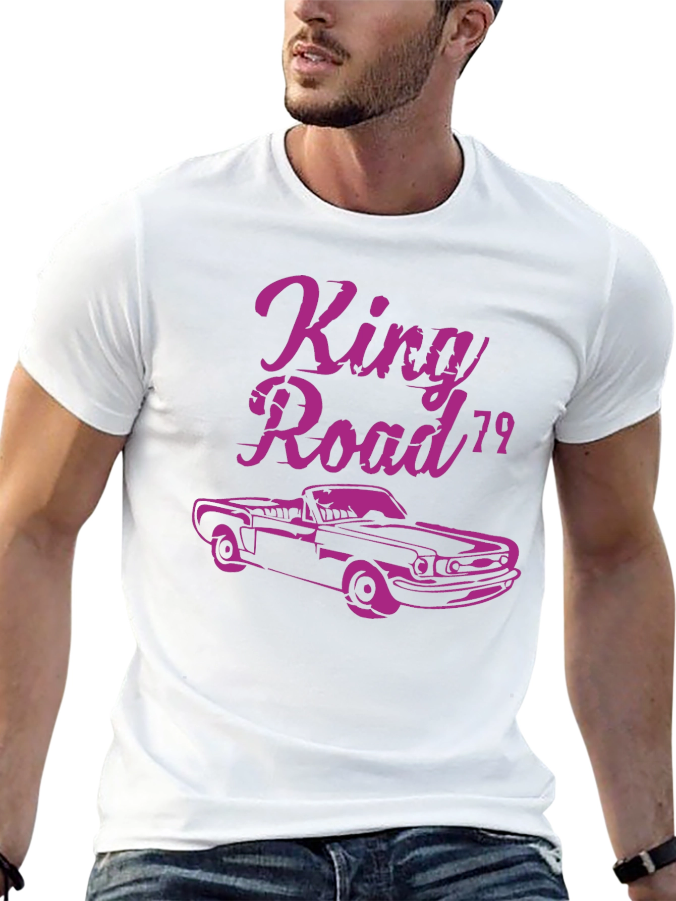 Black King Road '79 Car Graphic T-Shirt view 13