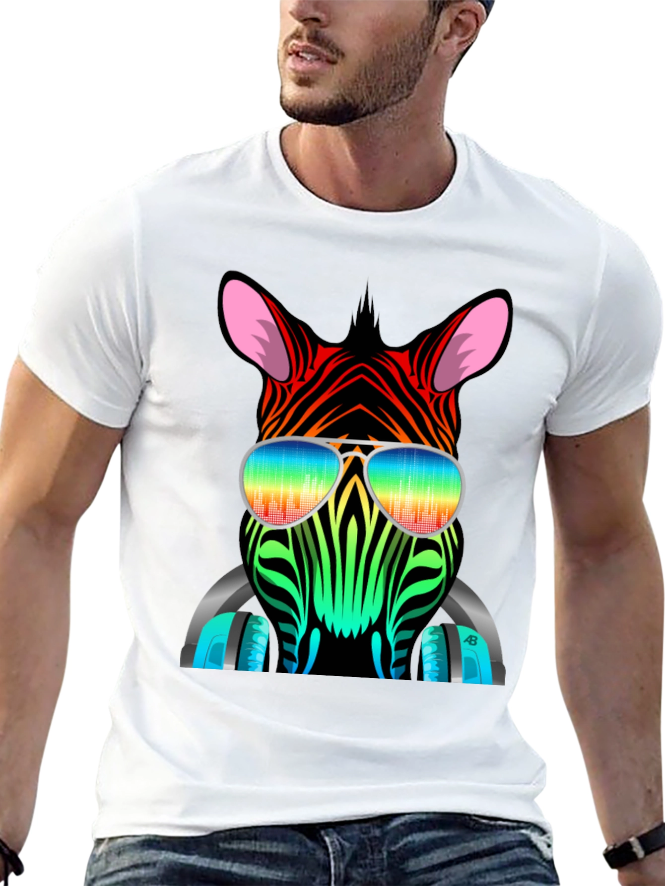 Black Cool Zebra Graphic Tee view 13