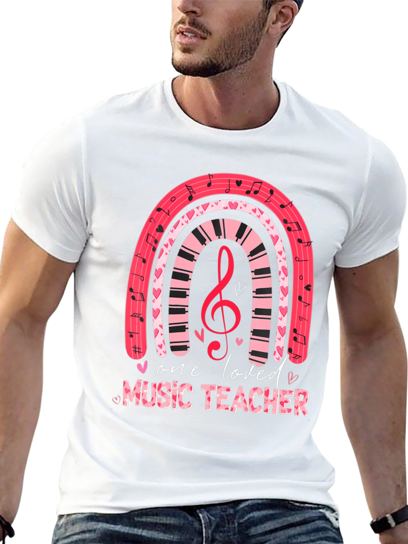 Black One Loved Music Teacher T-Shirt view 13