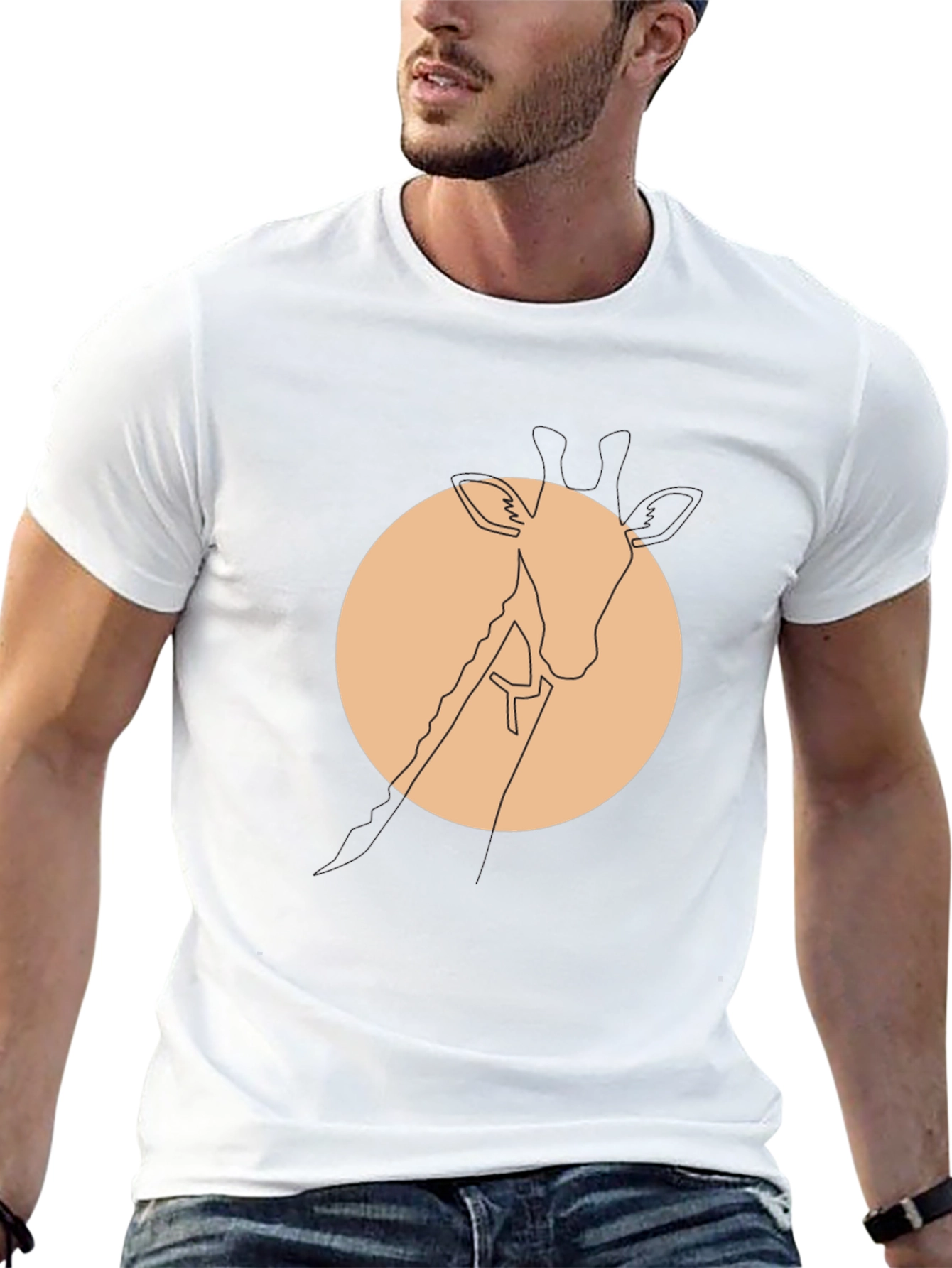 Minimalist Giraffe Tee - Modern Graphic T-Shirt - 13