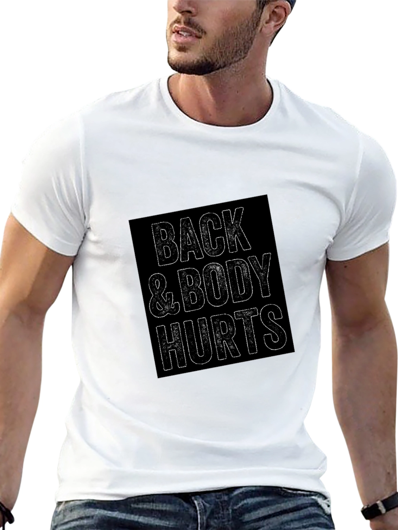 Black Back & Body Hurts Graphic Tee - Black view 13