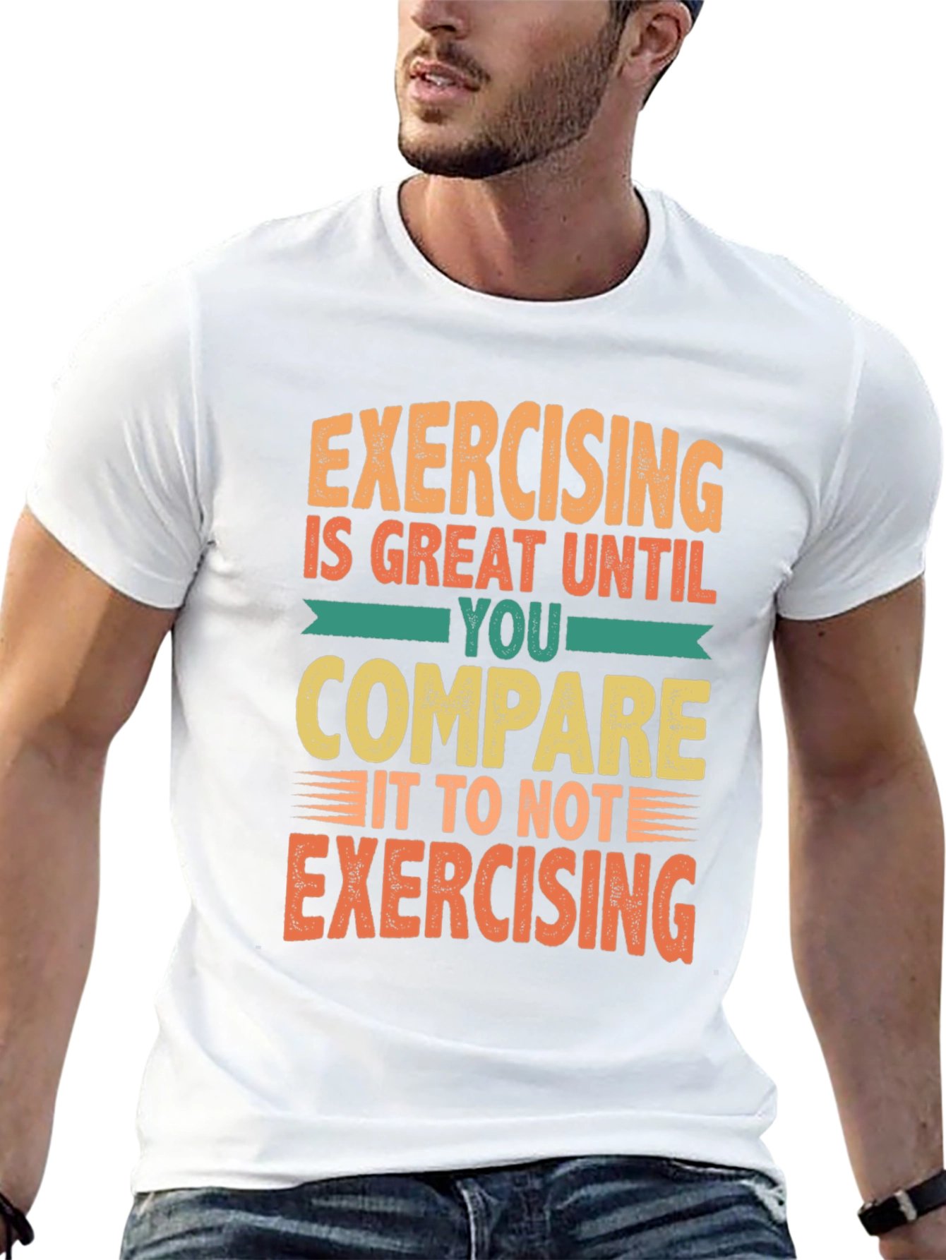 Black Funny Exercising T-Shirt view 13