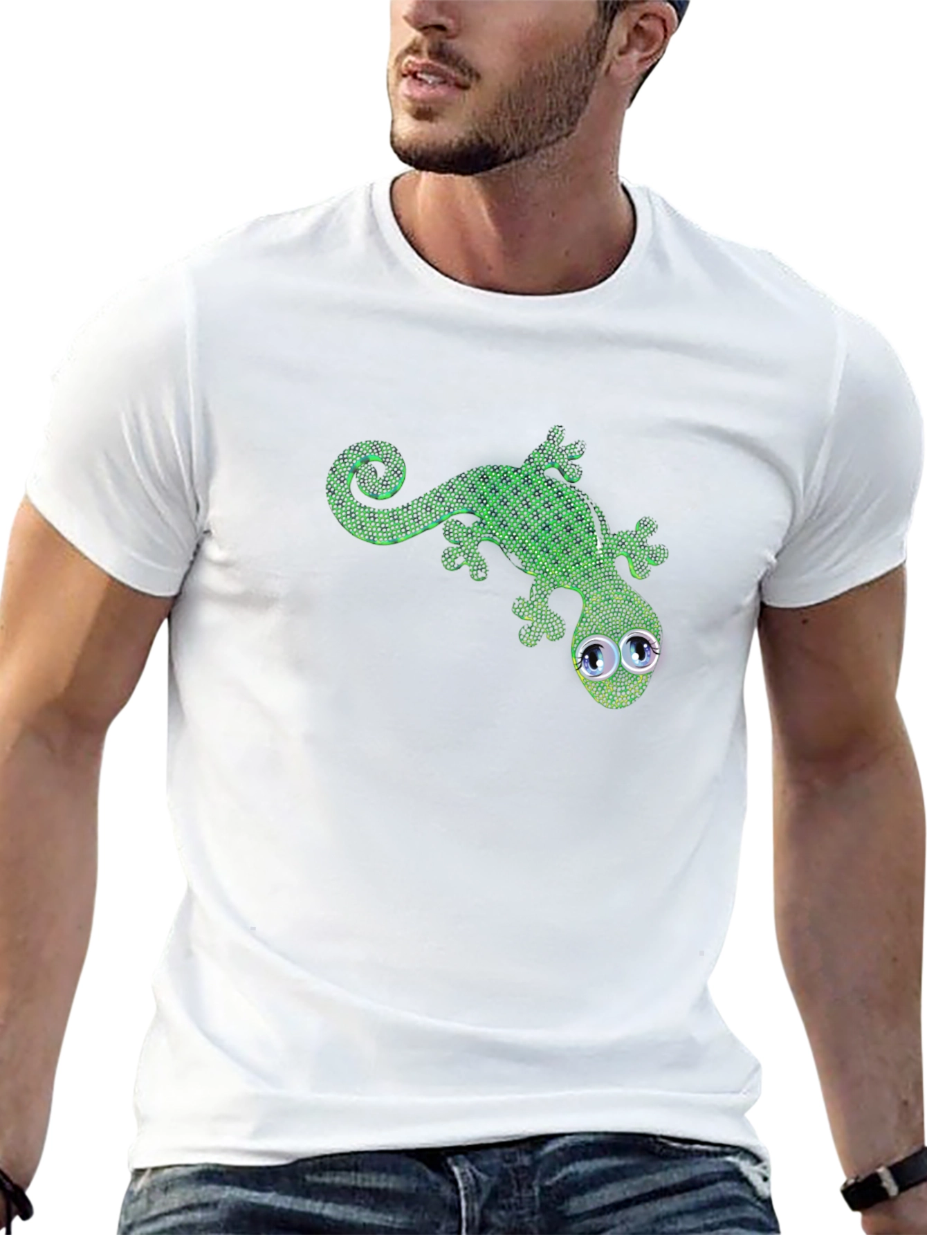 Black Green Gecko Graphic Tee view 13