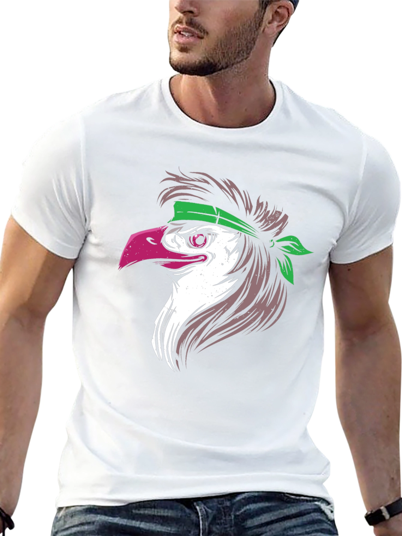 Black Eagle Head Graphic T-Shirt - Black view 13