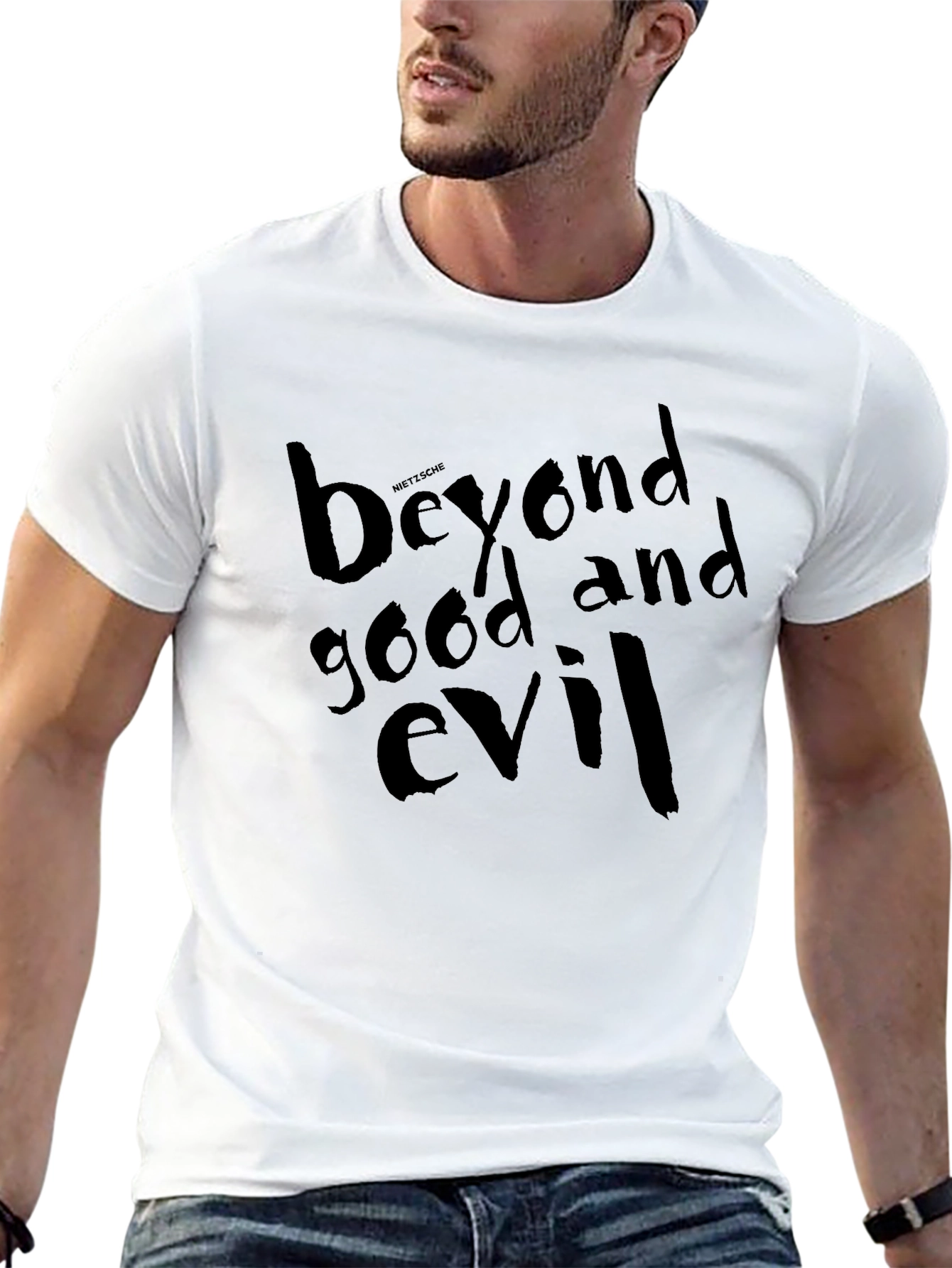 Black Beyond Good and Evil Black Graphic T-Shirt view 13