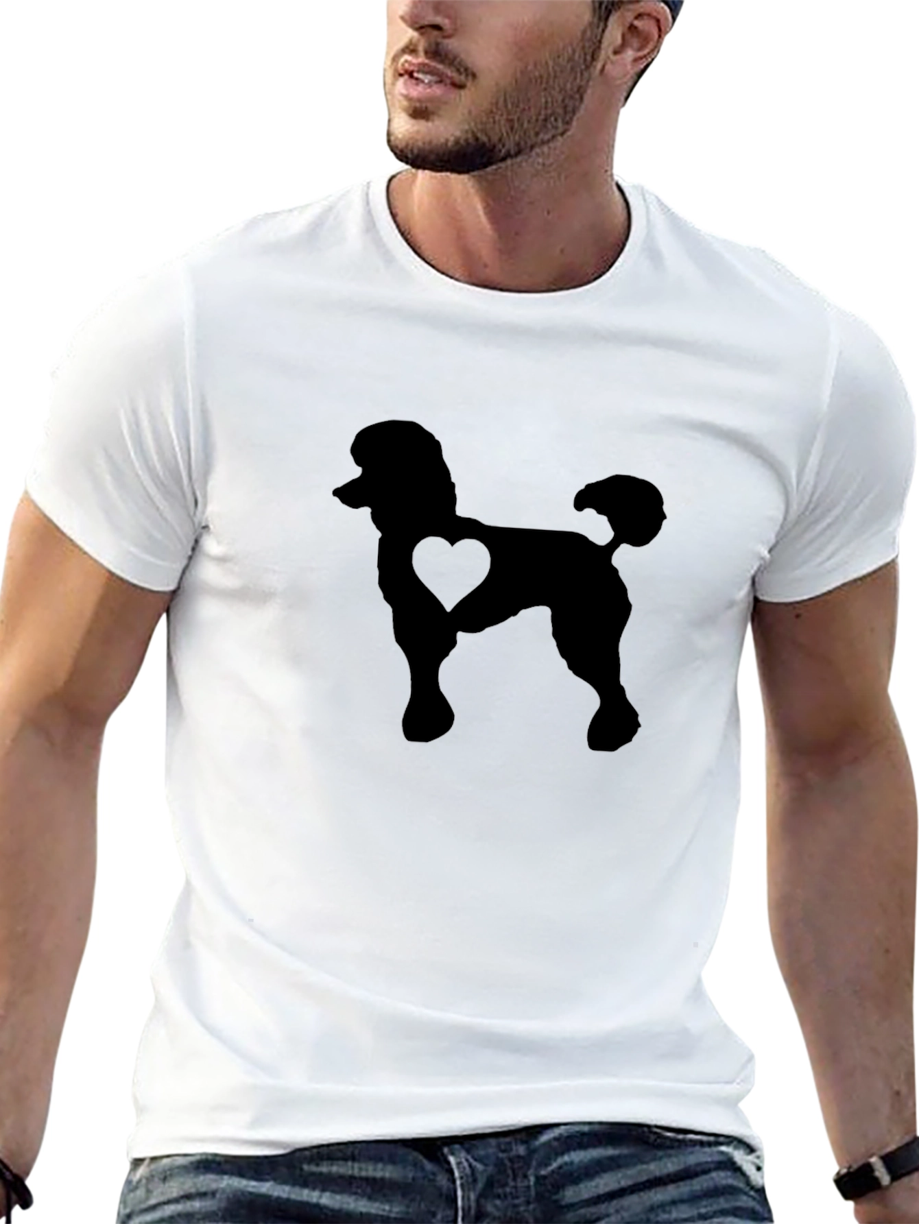 Black Poodle Heart T-Shirt - Stylish Dog Lover Tee view 13