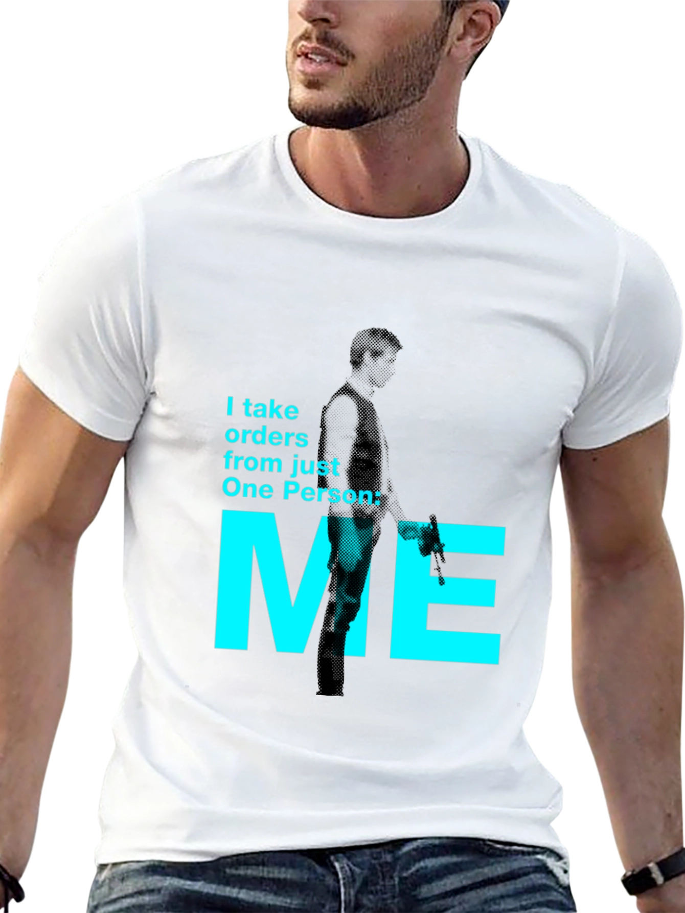 Black I Take Orders From Just One Person: Me T-Shirt view 13