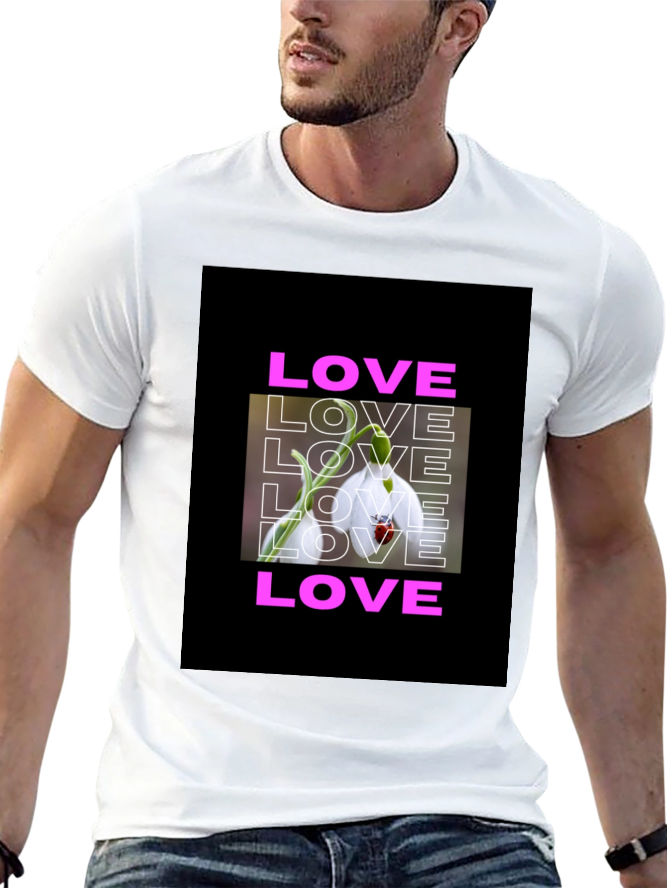 Black Love Flower Graphic T-Shirt - Black view 13