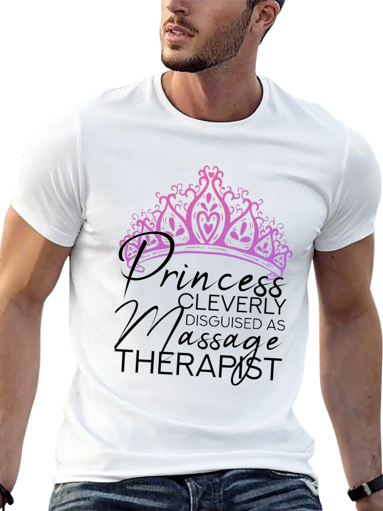 Black Princess Massage Therapist Black T-Shirt view 13