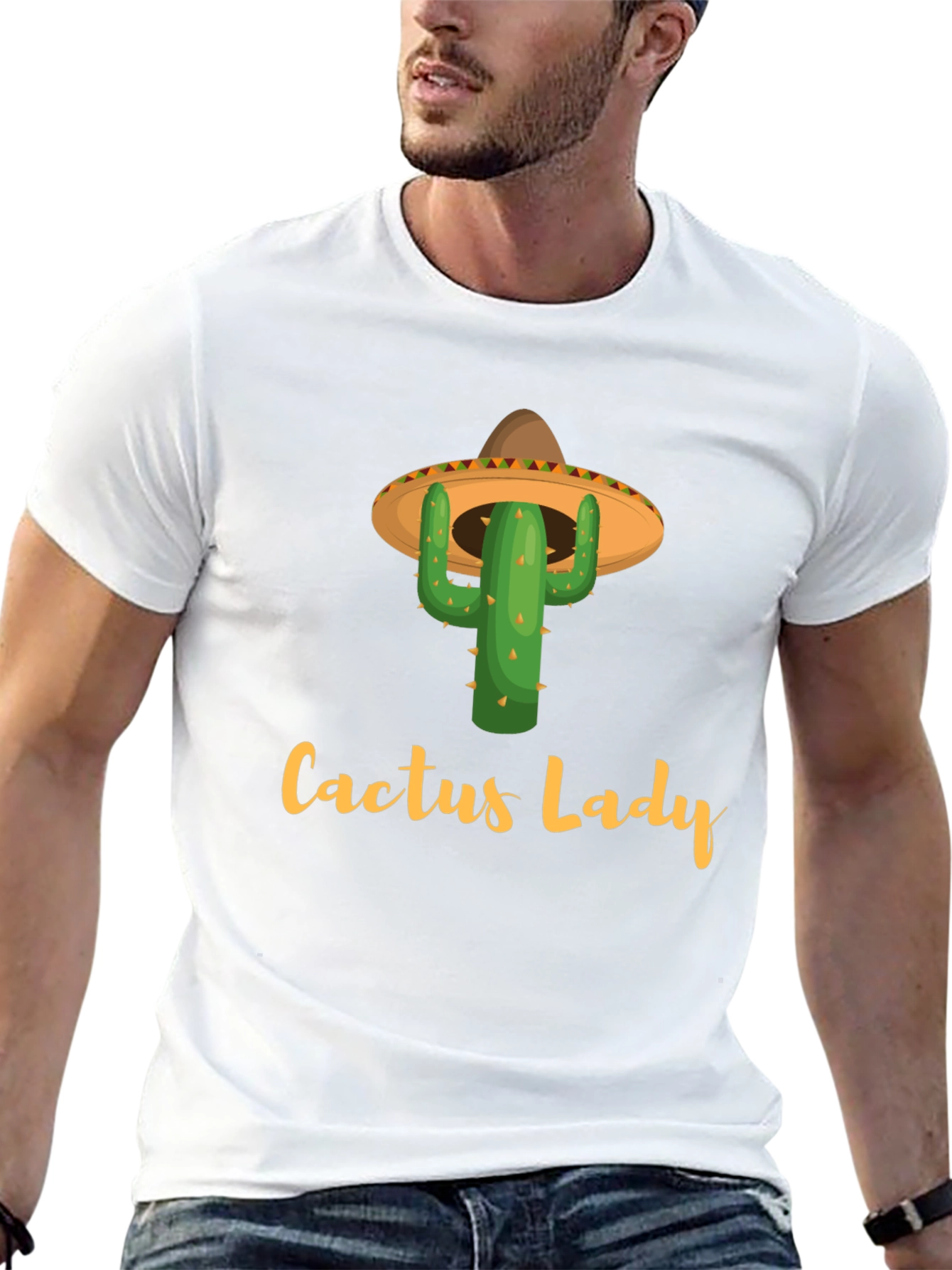 Black Cactus Lady Graphic Tee -  Fun Novelty Shirt view 13