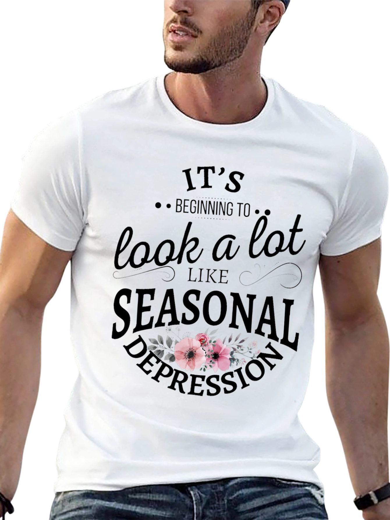 Black Seasonal Depression Graphic T-Shirt view 13