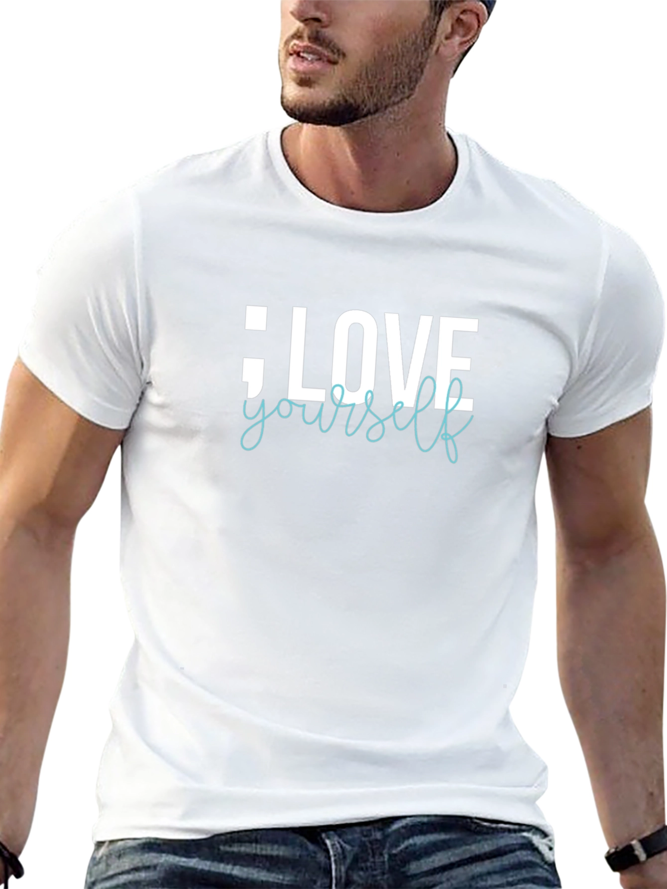 Black Love Yourself Black Graphic Tee view 13