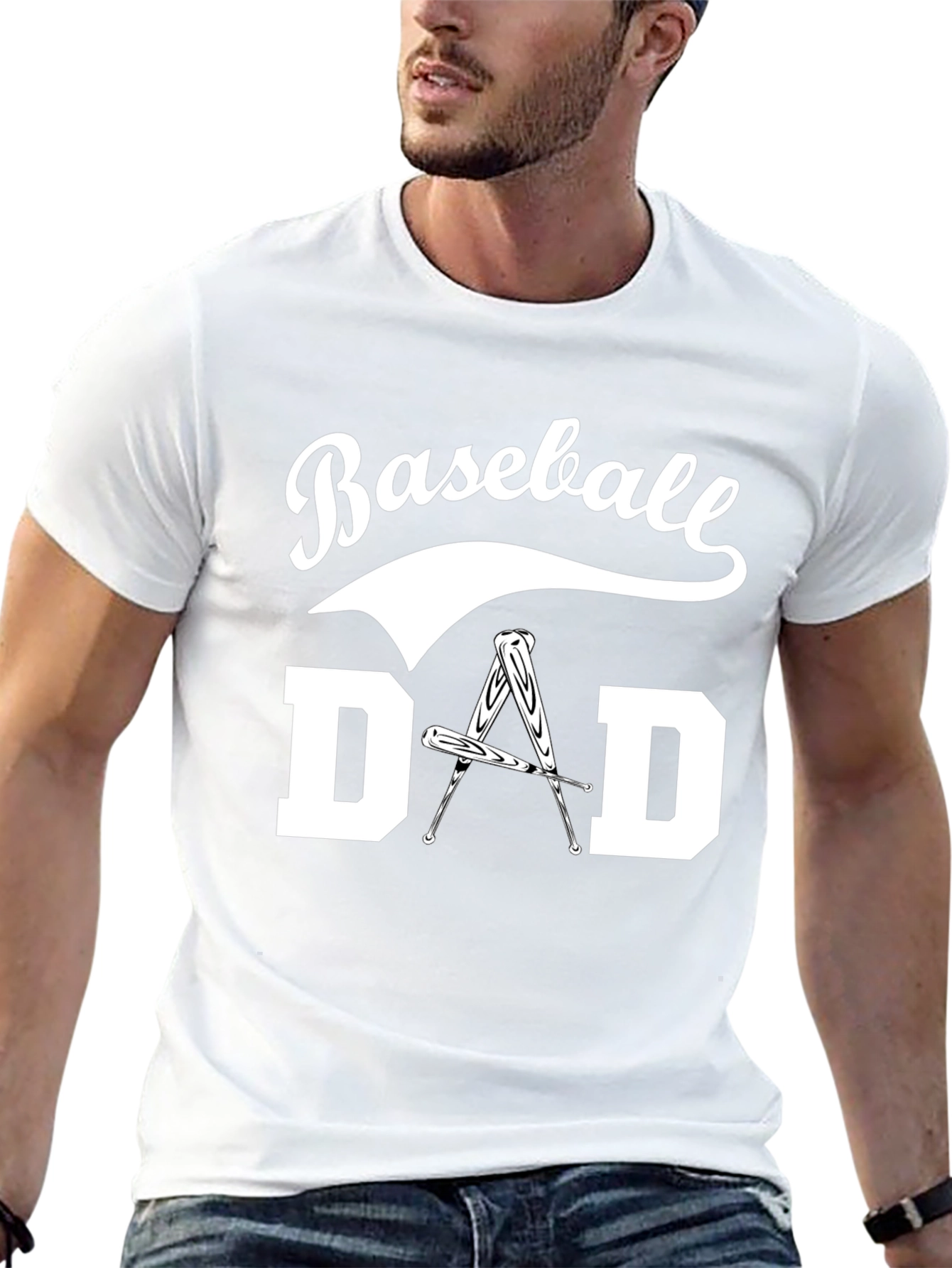 Black Baseball Dad T-Shirt view 13