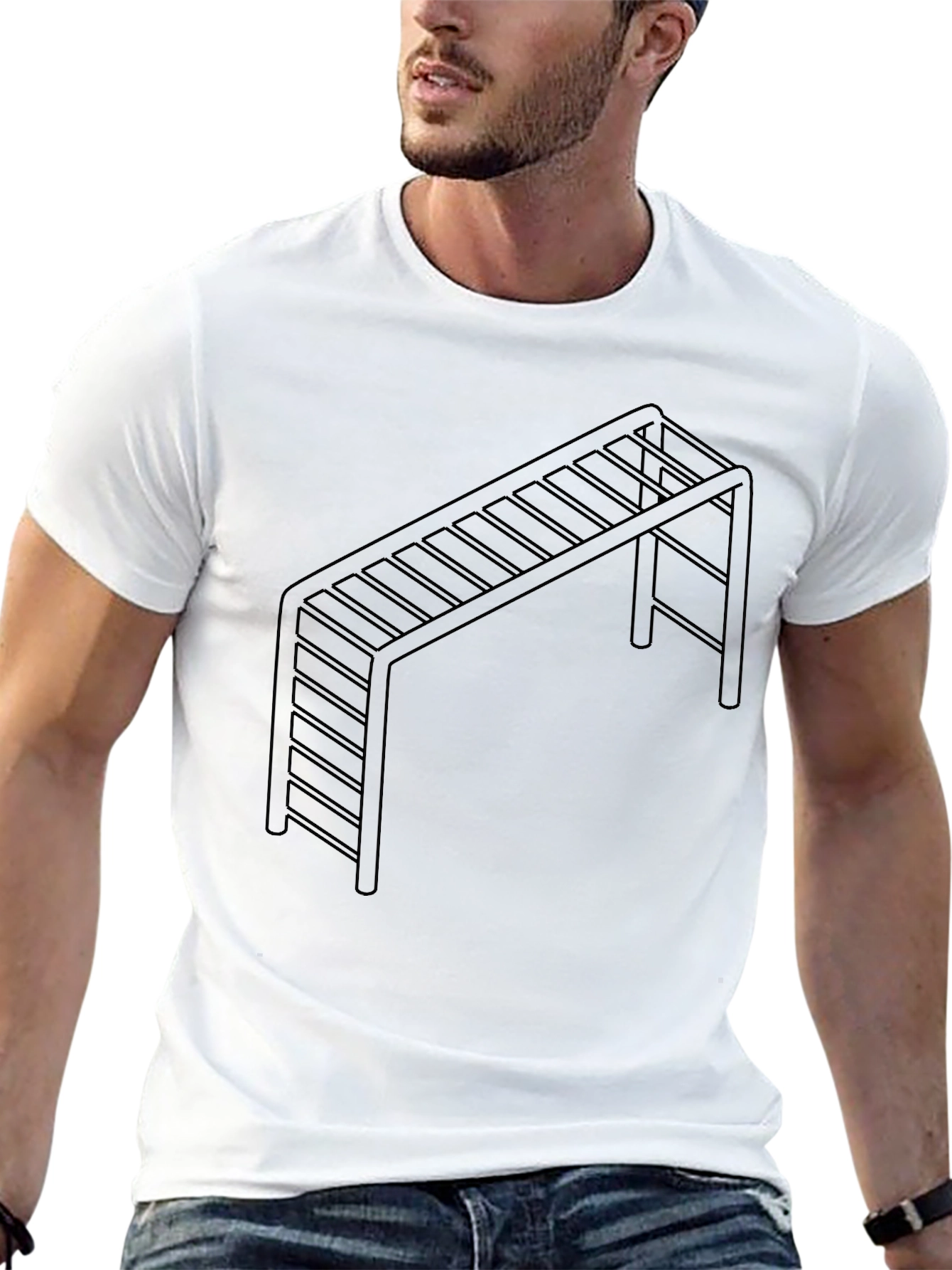 Black Abstract Monkey Bar T-Shirt view 13