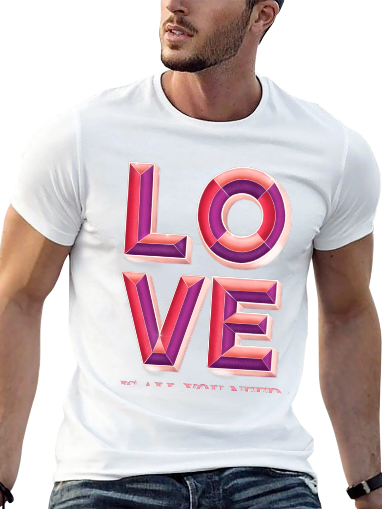 Black Love Graphic Tee - Black Casual T-Shirt view 13
