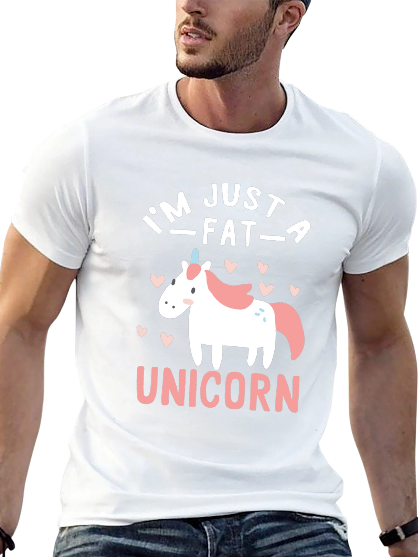 Black I'm Just A Fat Unicorn Graphic T-Shirt view 13