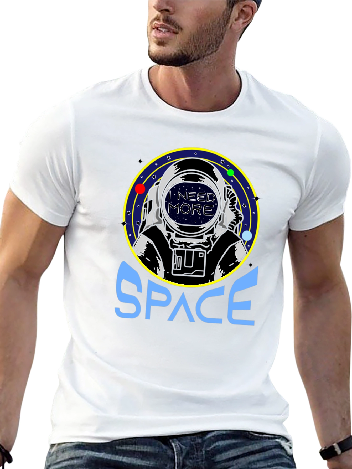 Black I Need More Space T-Shirt - Astronaut Graphic Tee view 13