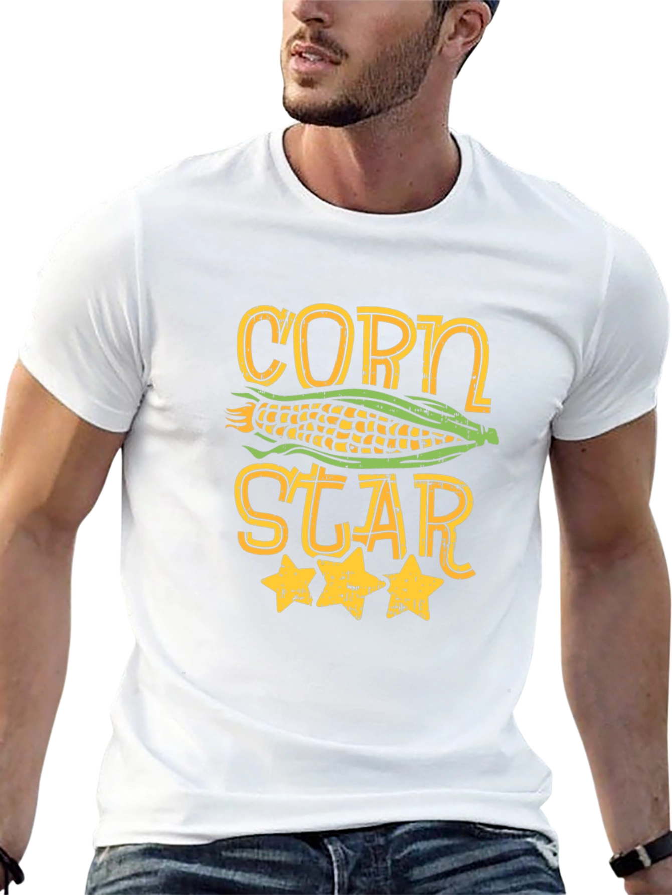 Black Corn Star Graphic Tee - Funny Foodie T-Shirt view 13