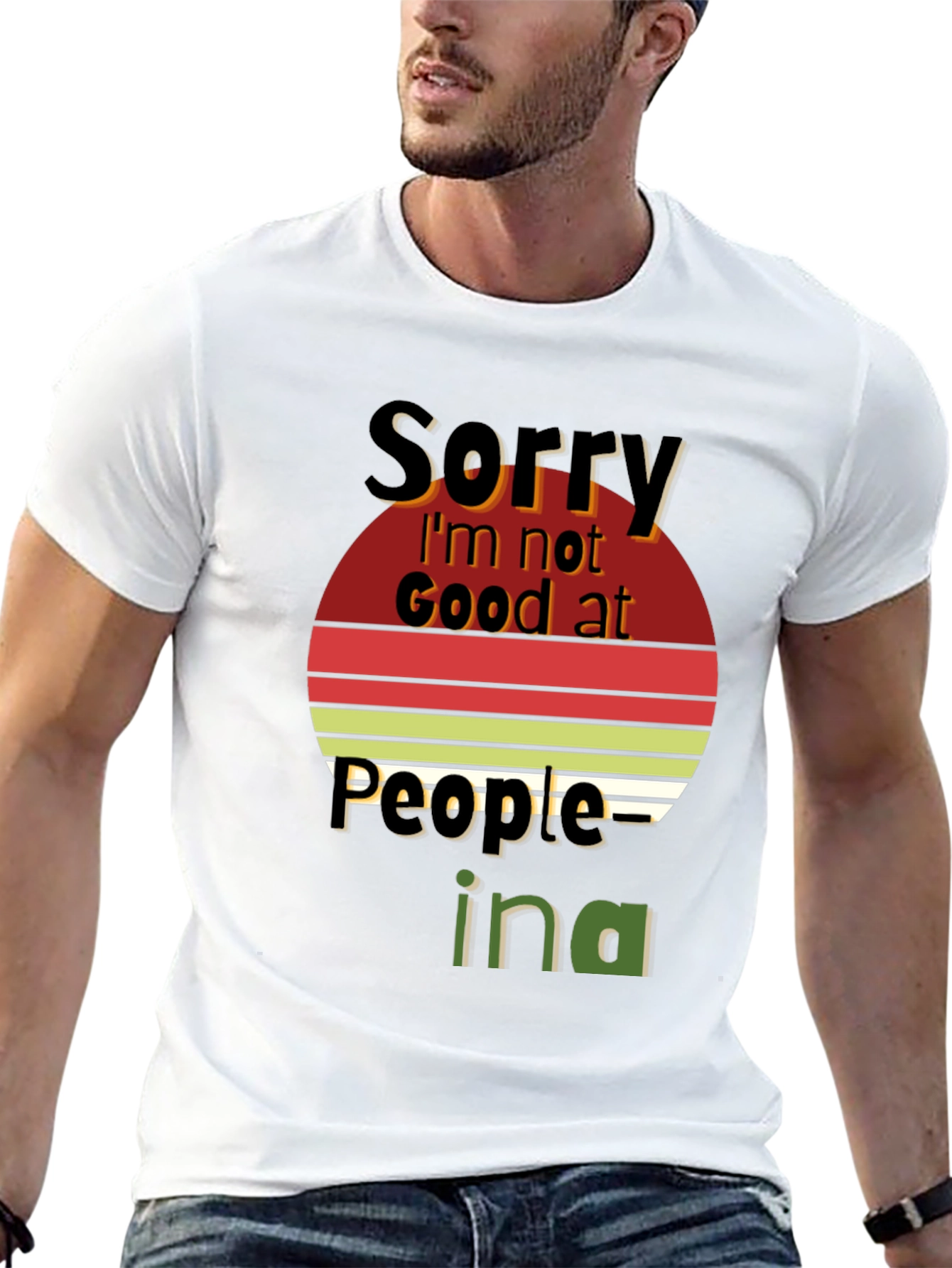 Black Sorry I'm Not Good at People Graphic Tee view 13