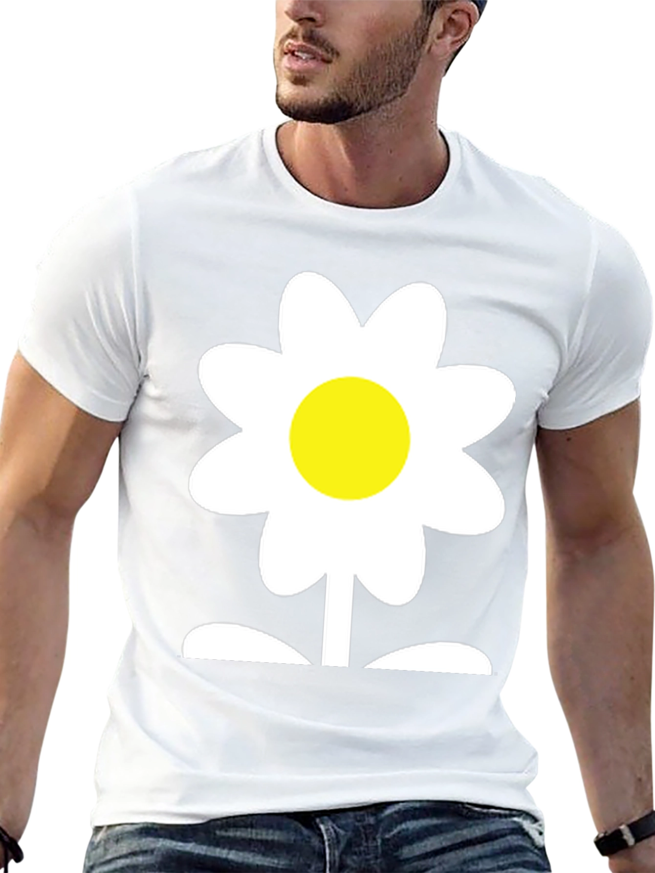 Black Daisy Flower Graphic Tee - Soft Cotton Blend view 13