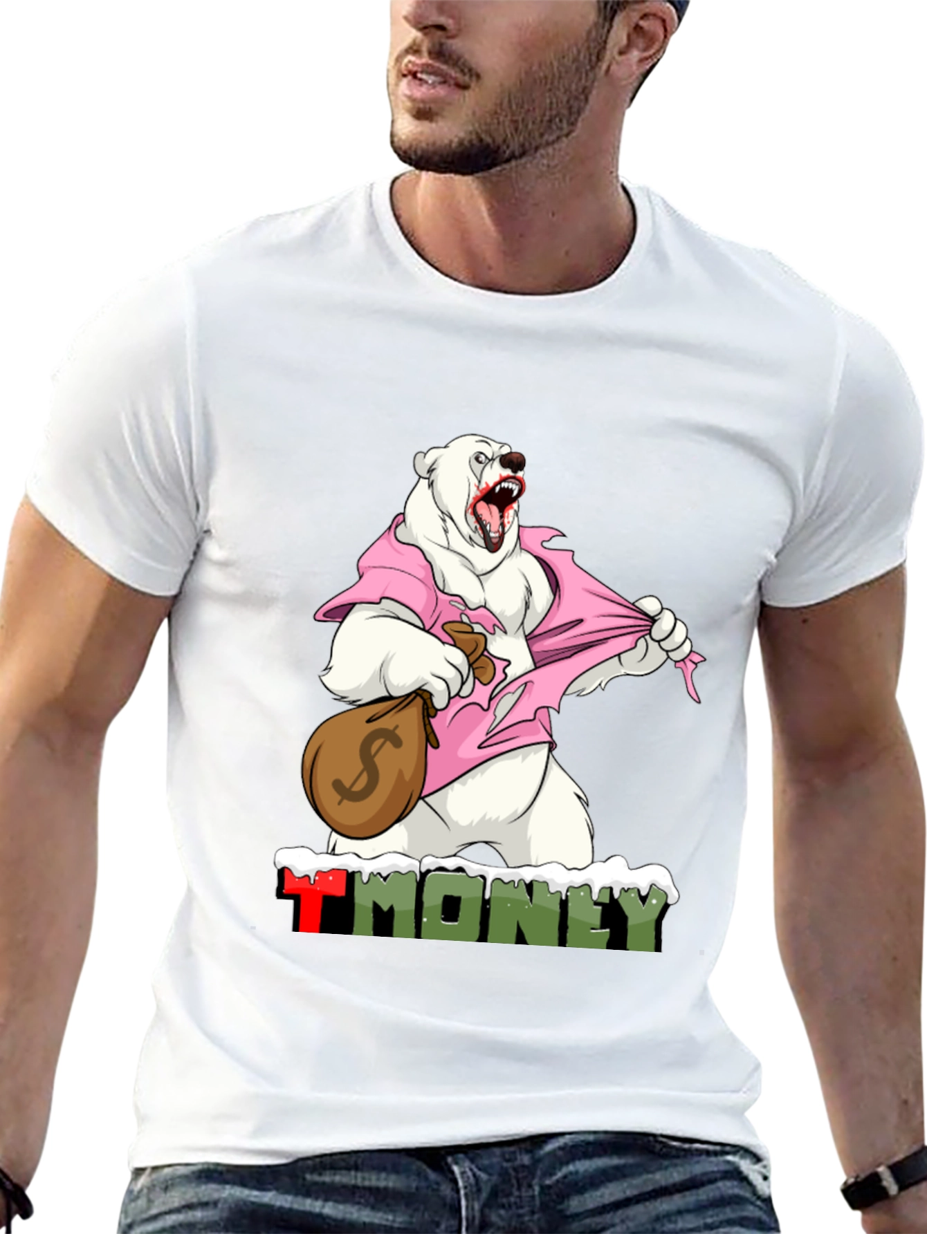 Black Polar Bear Money T-Shirt view 13