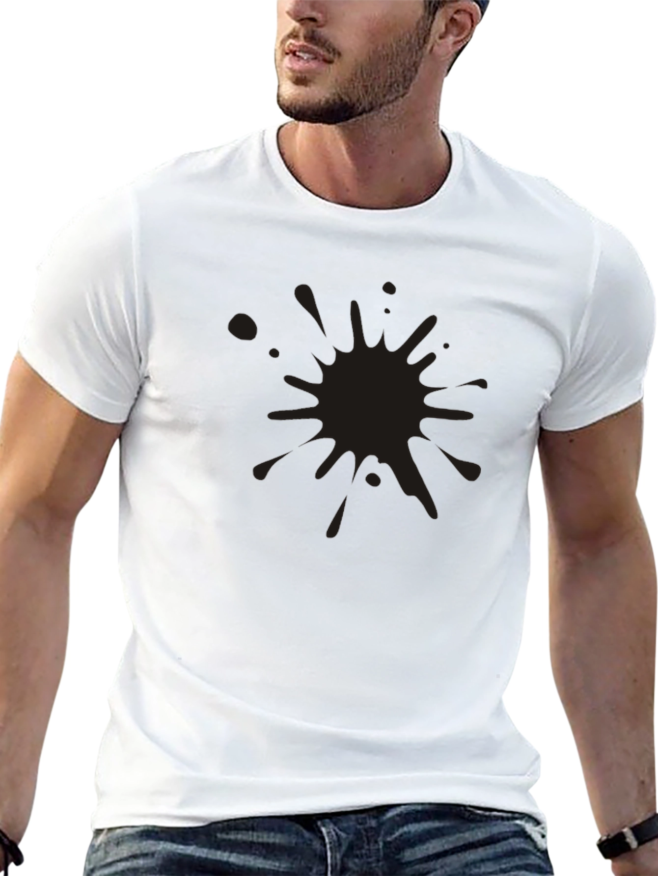 Black Black Splatter Graphic Tee - Men's Casual Comfort view 13