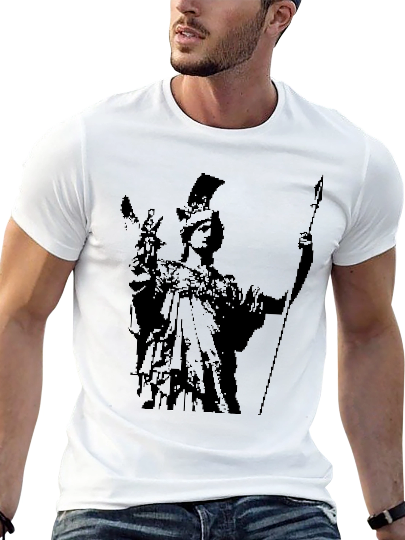 Black Athena Graphic Tee - Black Cotton Blend view 13