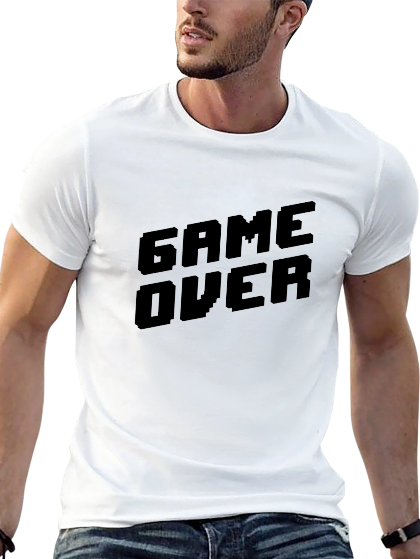 Black Game Over Black T-Shirt - Gamer Style Tee view 13