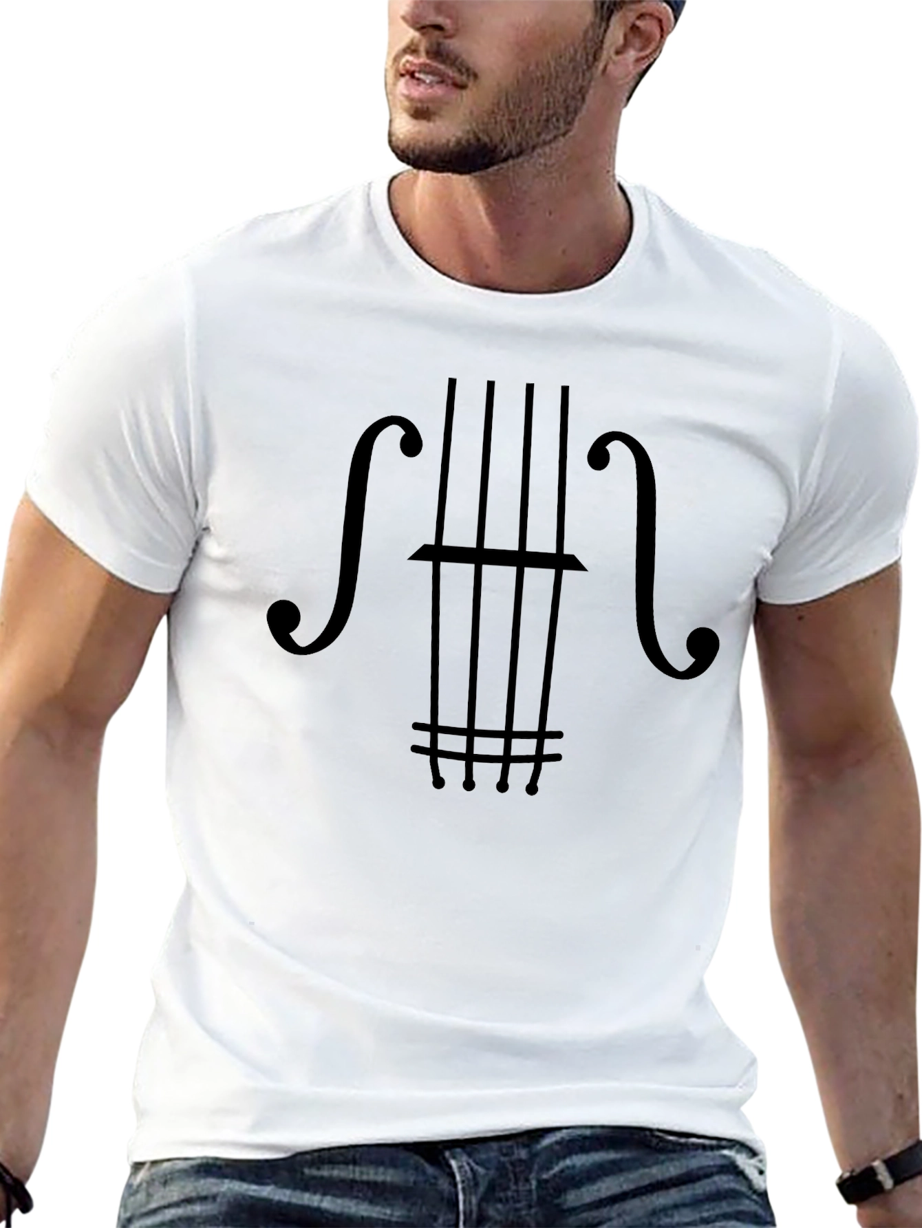 Black Bass Guitar Graphic Tee - Musician's Style view 13