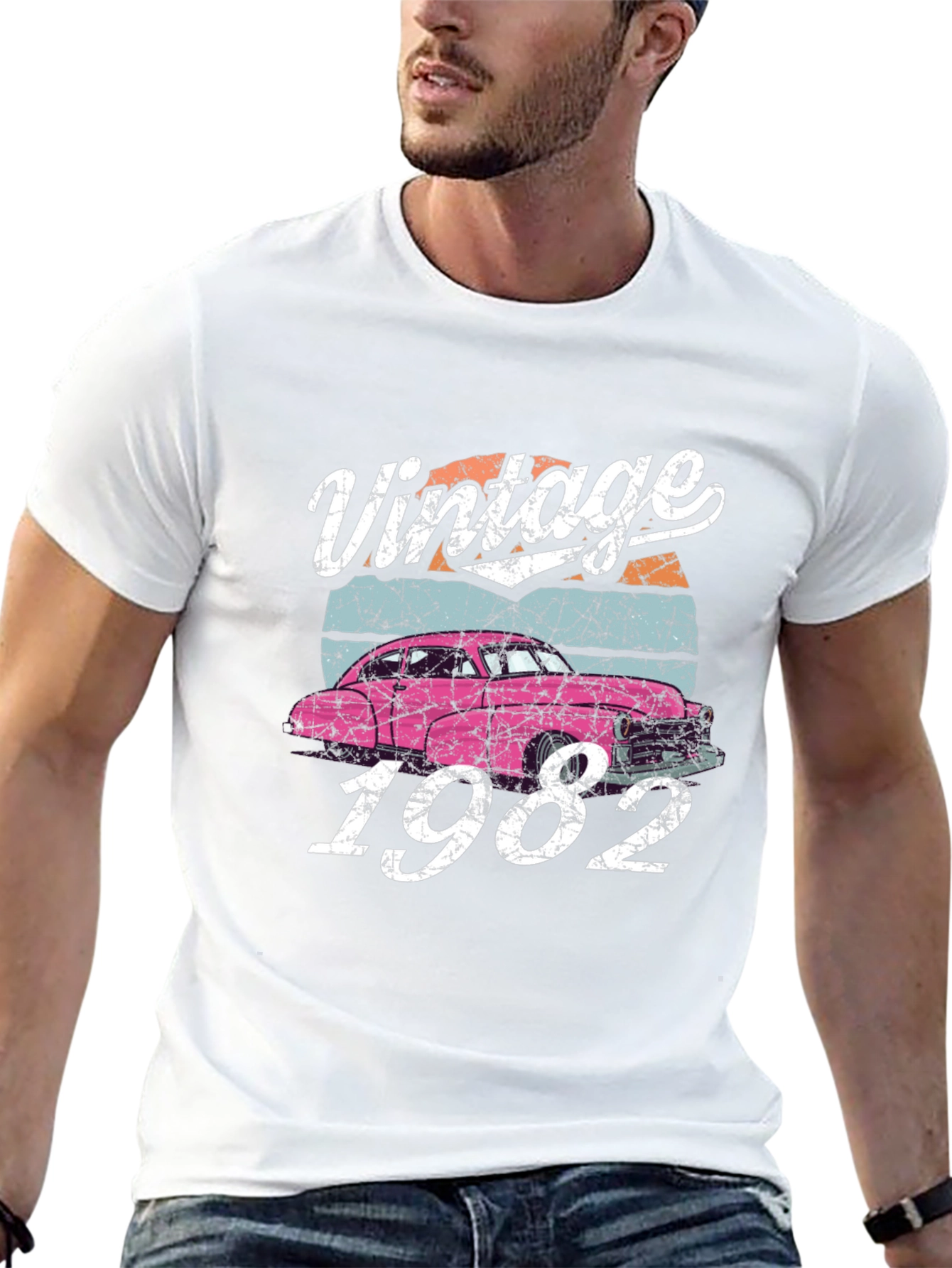 Black Vintage 1982 Car T-Shirt view 13