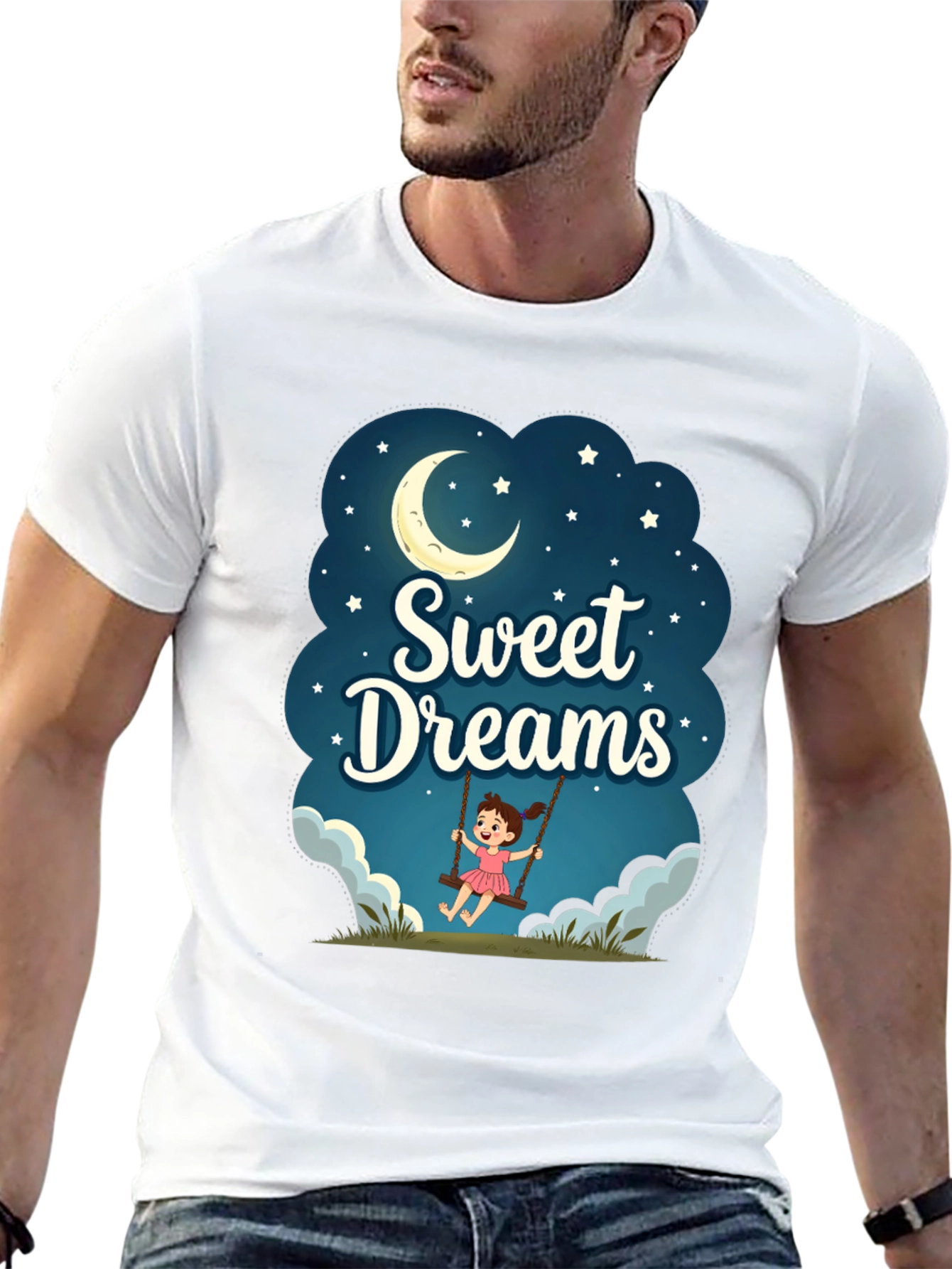 Black Sweet Dreams Graphic T-Shirt - Night Theme view 13