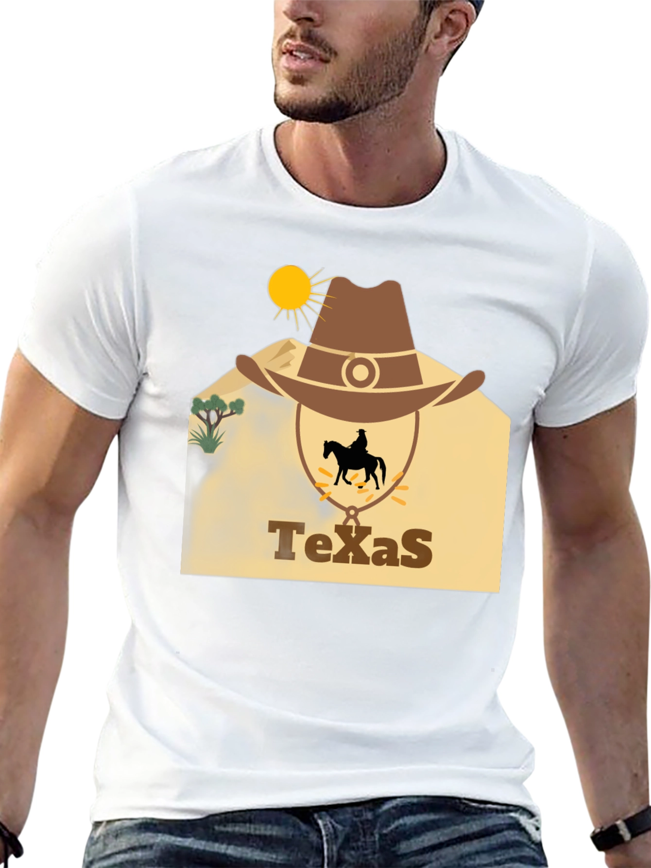 Black Texas Cowboy Graphic T-Shirt view 13