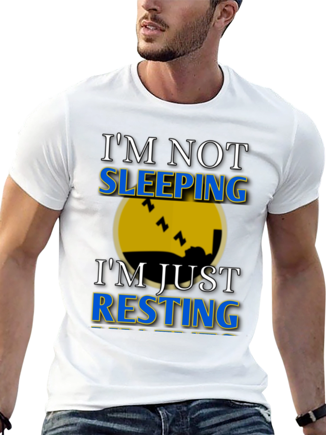 Black I'm Not Sleeping, I'm Resting Graphic T-Shirt view 13