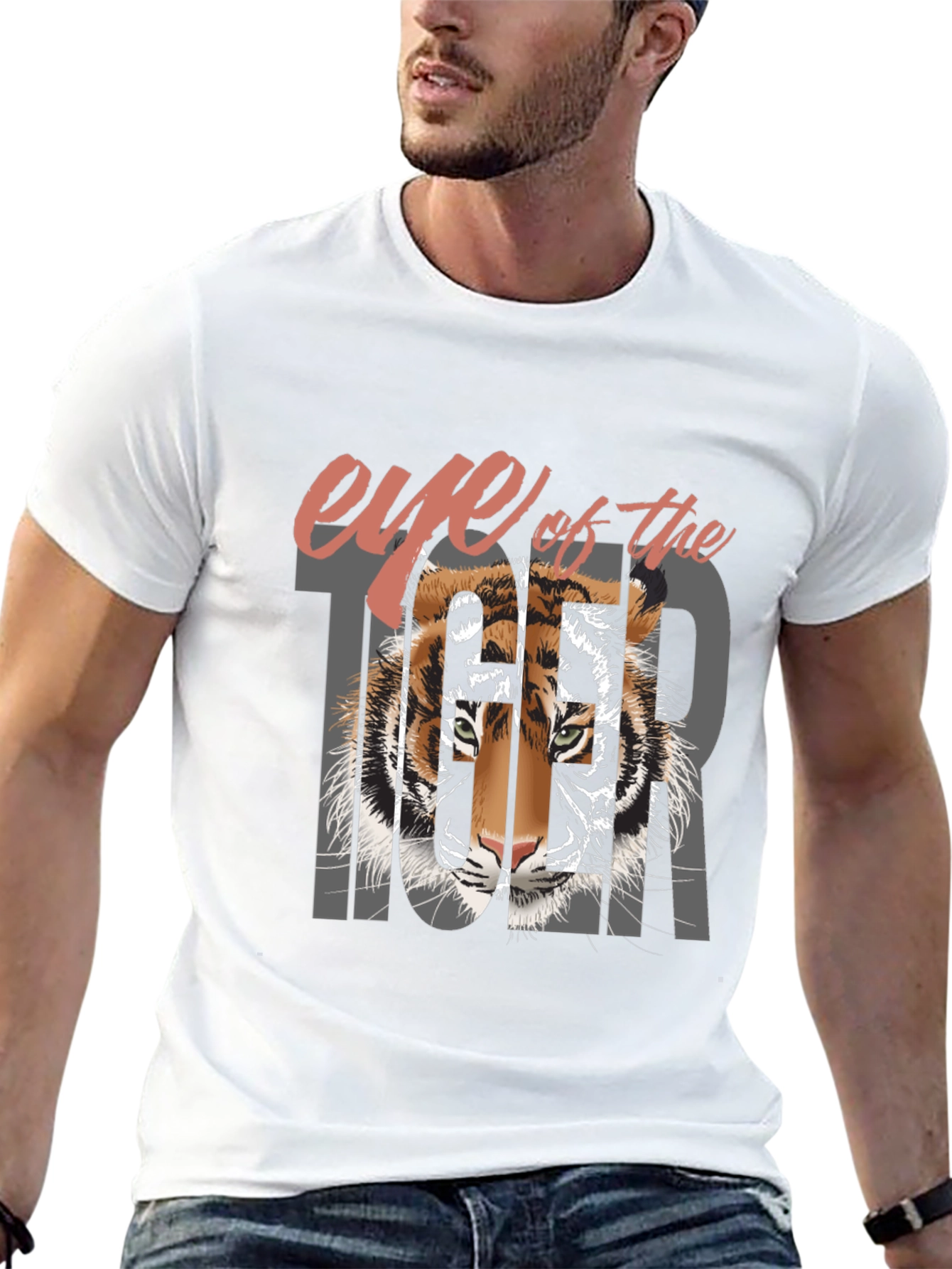 Black Eye of the Tiger Graphic Tee - Cool Casual Wear view 13