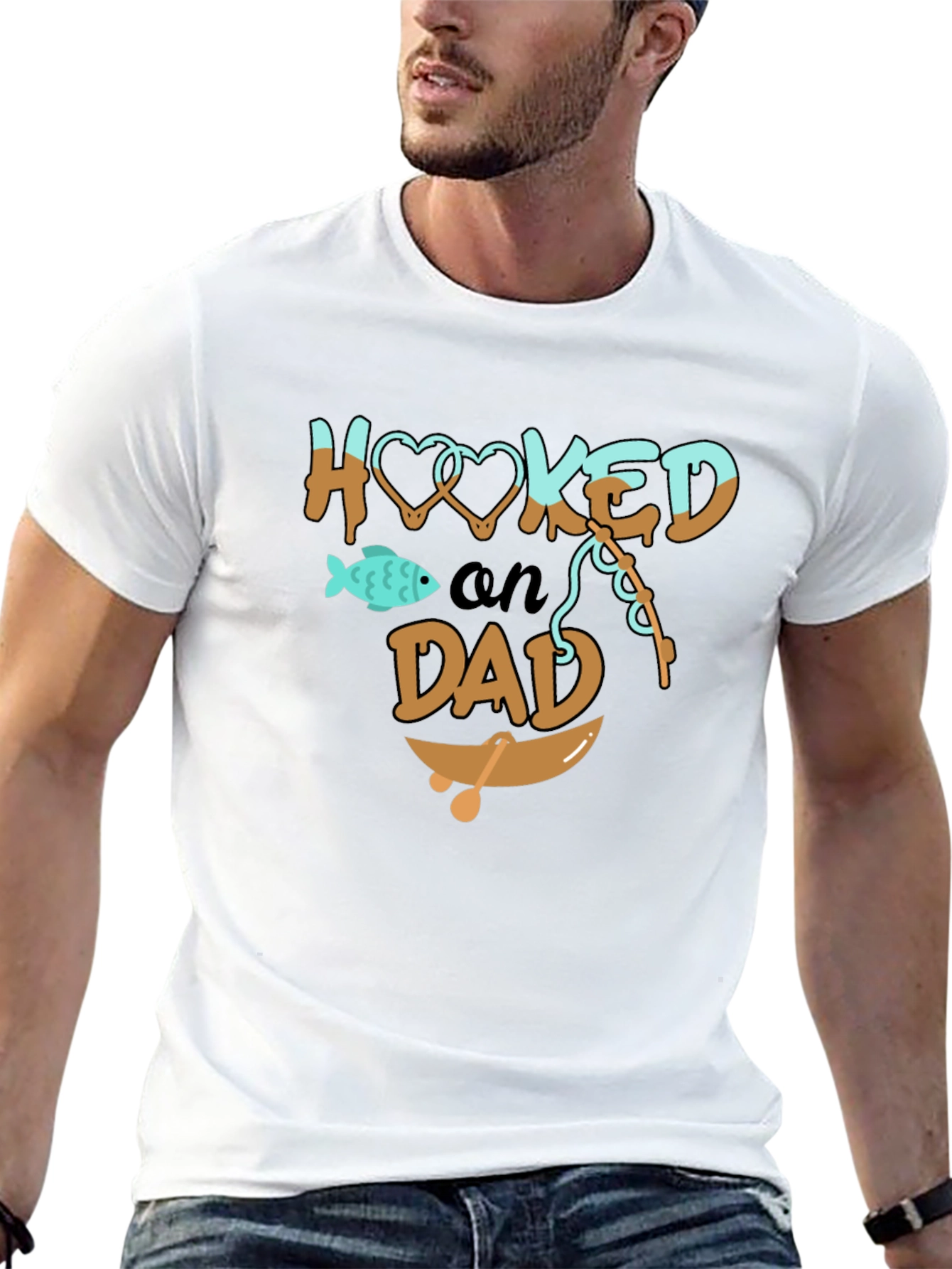 Black Hooked on Dad Graphic T-Shirt view 13