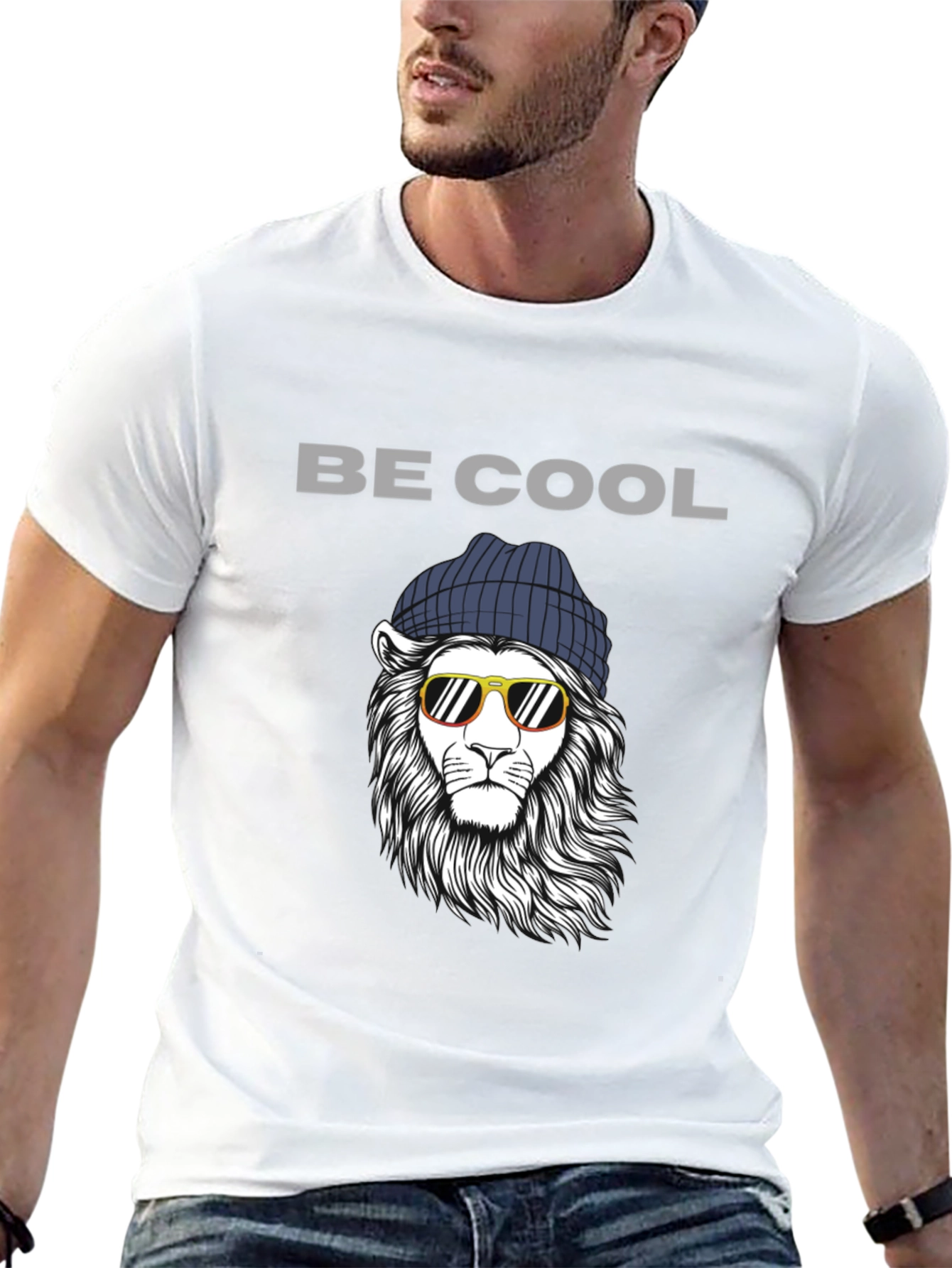 Black Be Cool Lion Graphic Tee view 13