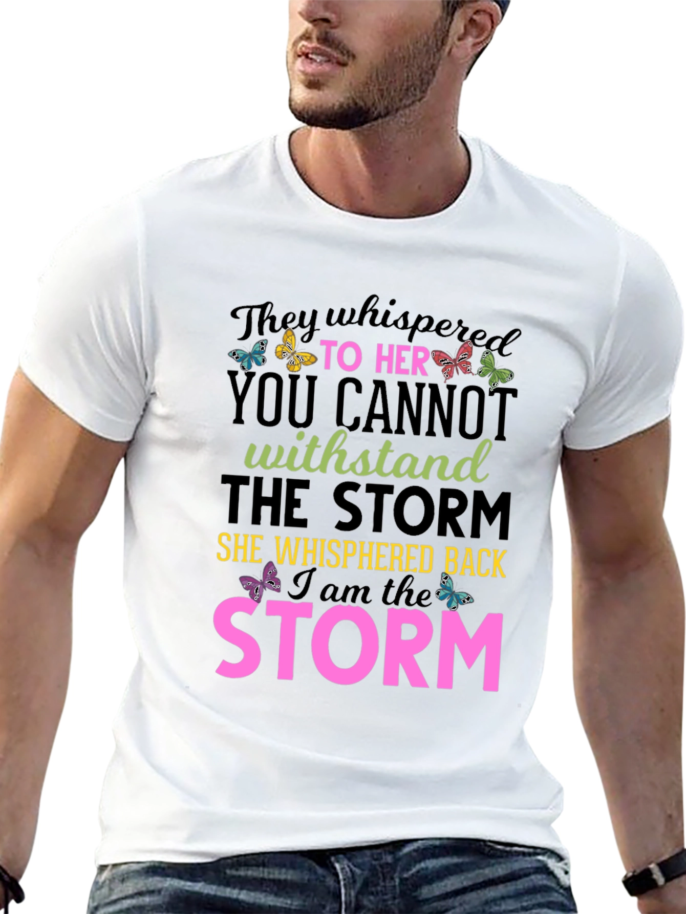 Black I am the Storm T-Shirt view 13