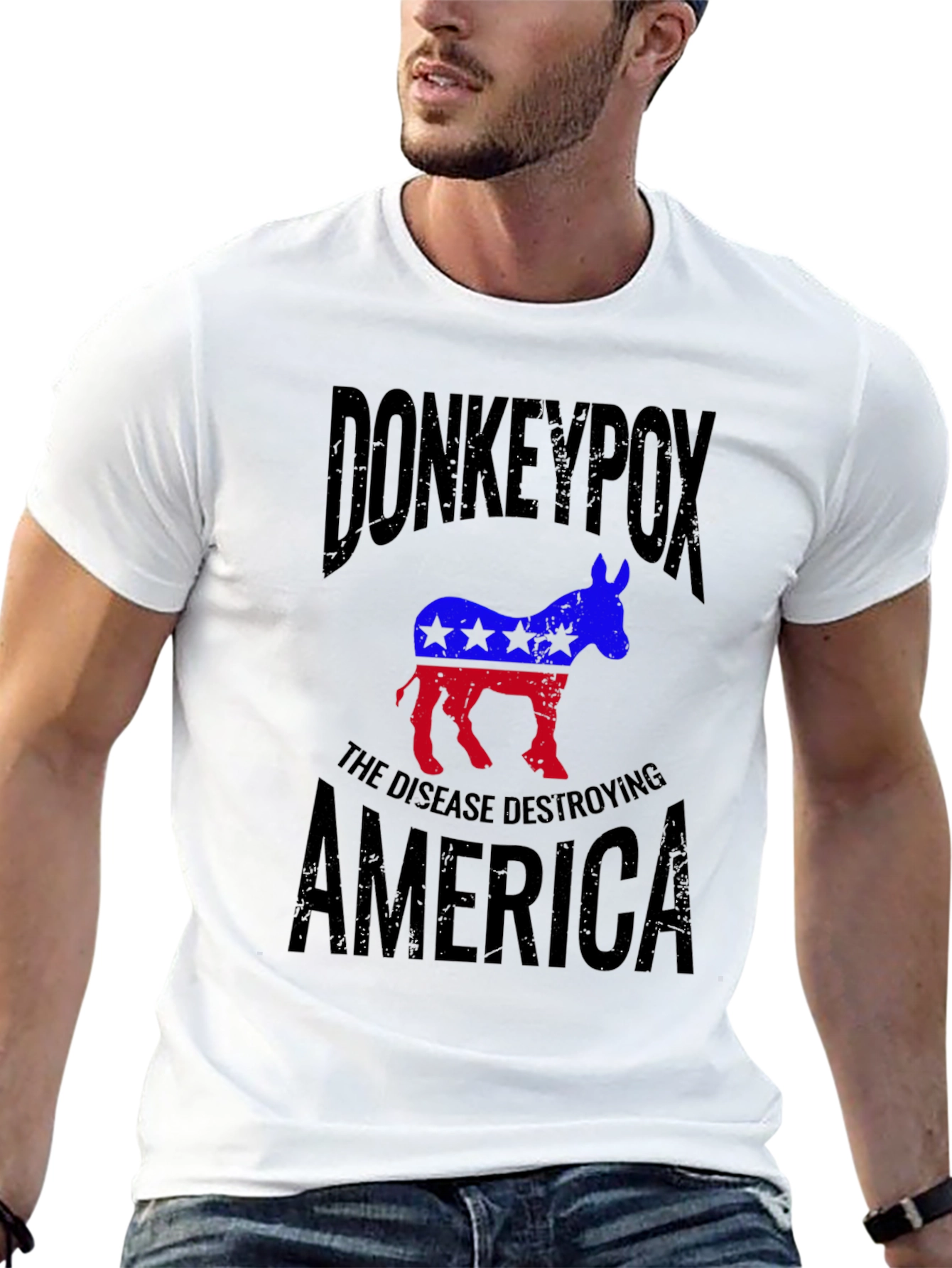Black Donkeypox Graphic T-Shirt view 13