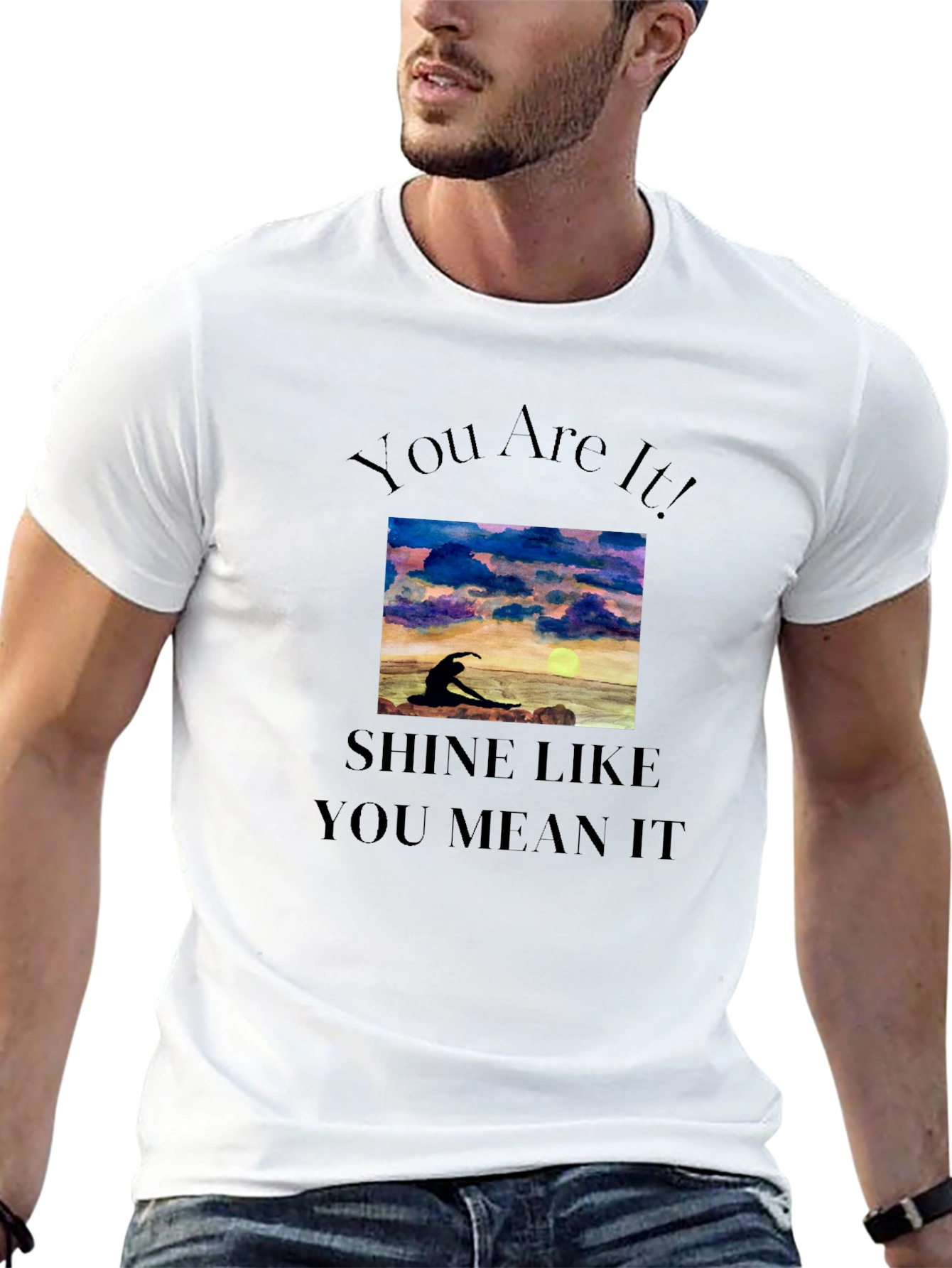 Black Inspirational Graphic Tee: You Are It! Shine Like You Mean It view 13