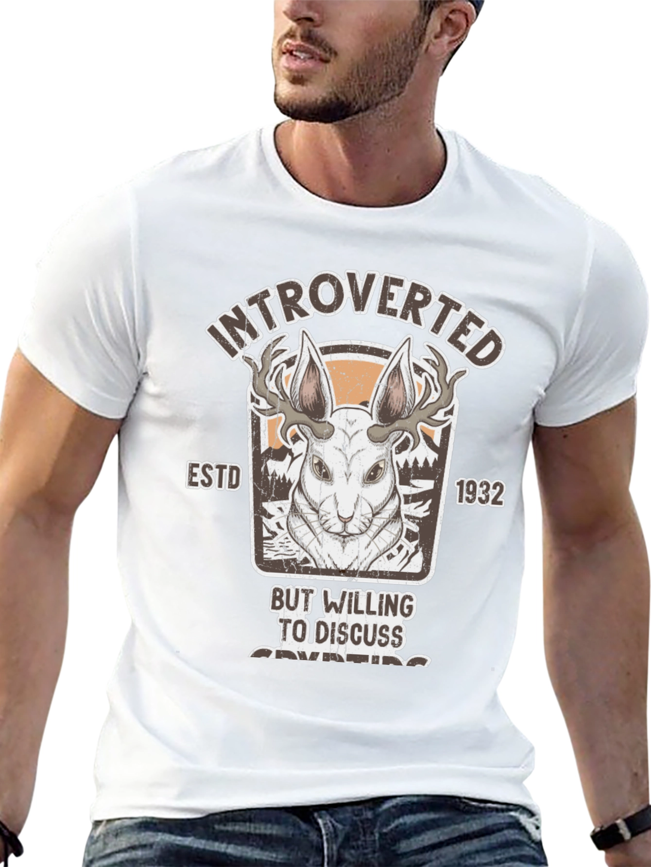Black Introverted But Willing To Discuss Jackalope T-Shirt view 13