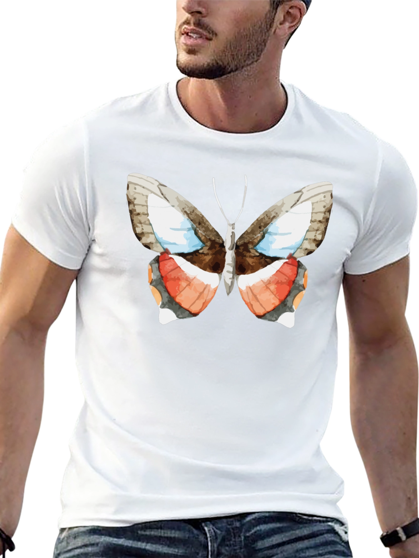 Black Butterfly Graphic Tee - Nature Inspired Fashion view 13