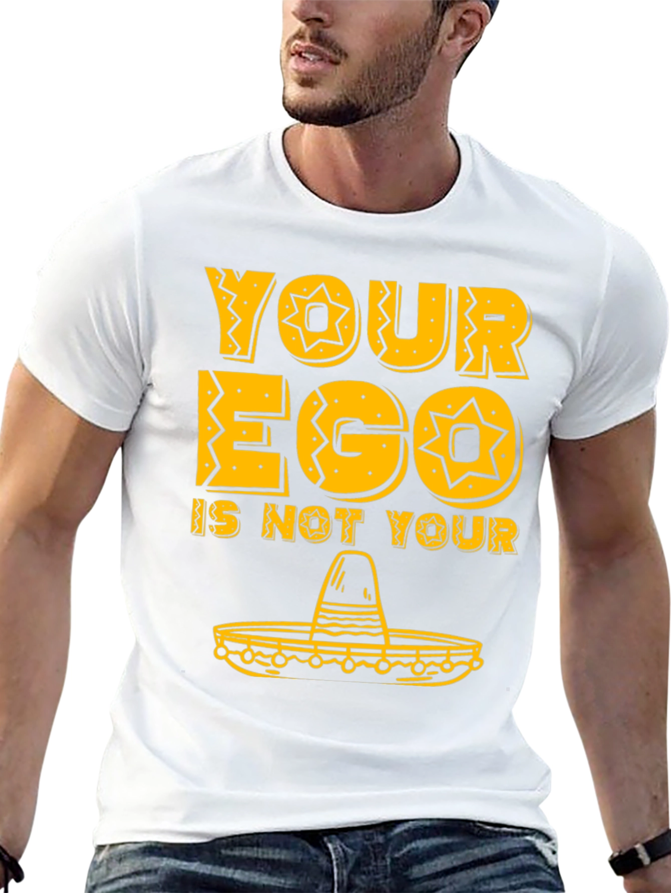 Black Your Ego Is Not Your Amigo Funny Sombrero T-Shirt view 13