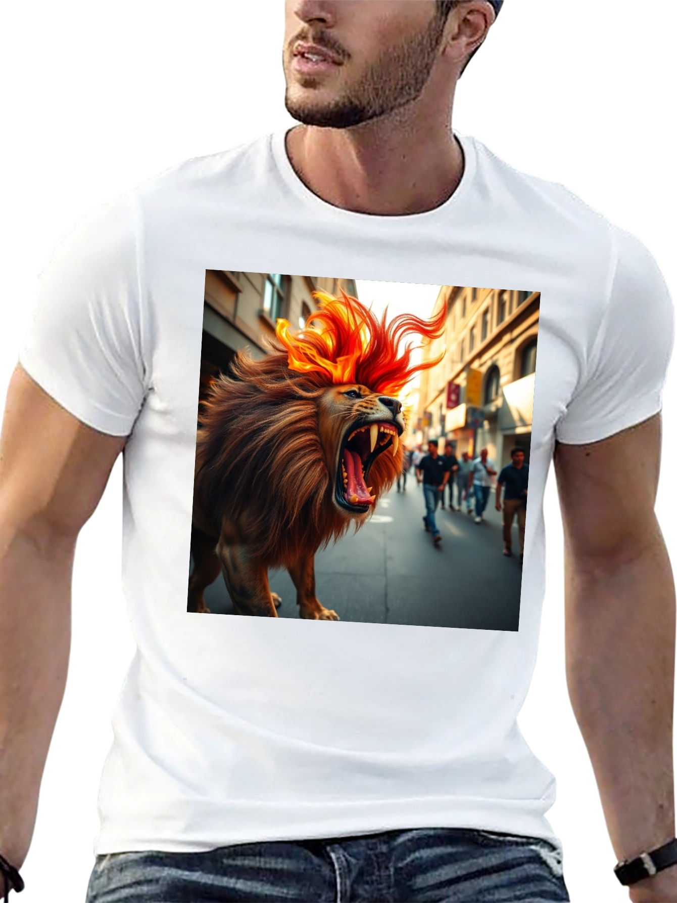 Black Roaring Lion Graphic Tee - Bold Streetwear view 13