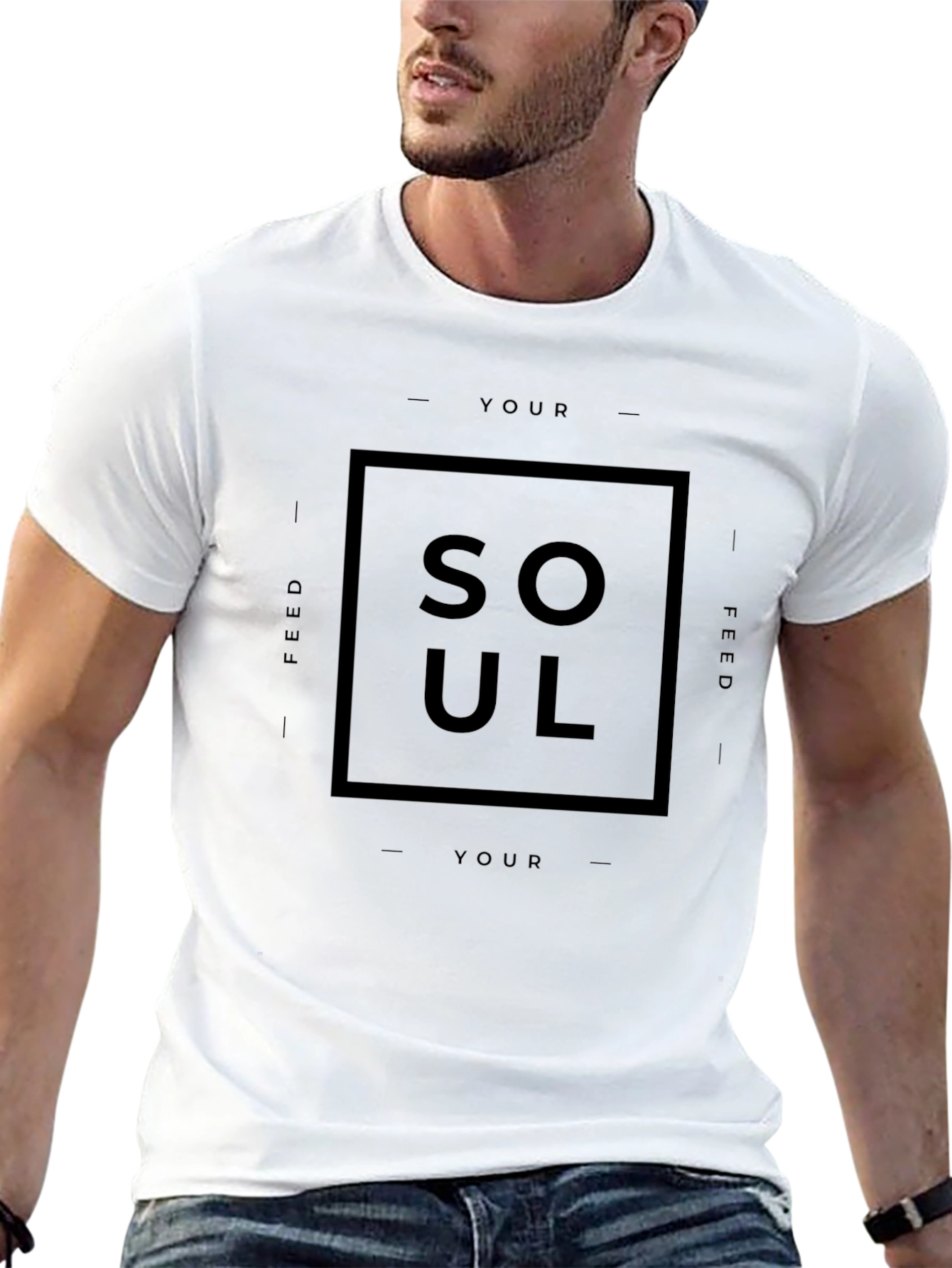 Black Feed Your Soul Graphic T-Shirt - Black view 13