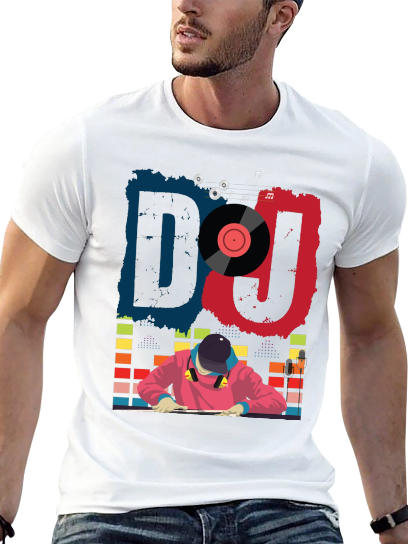 Black DJ Graphic Tee - Cool Music Lover T-Shirt view 13