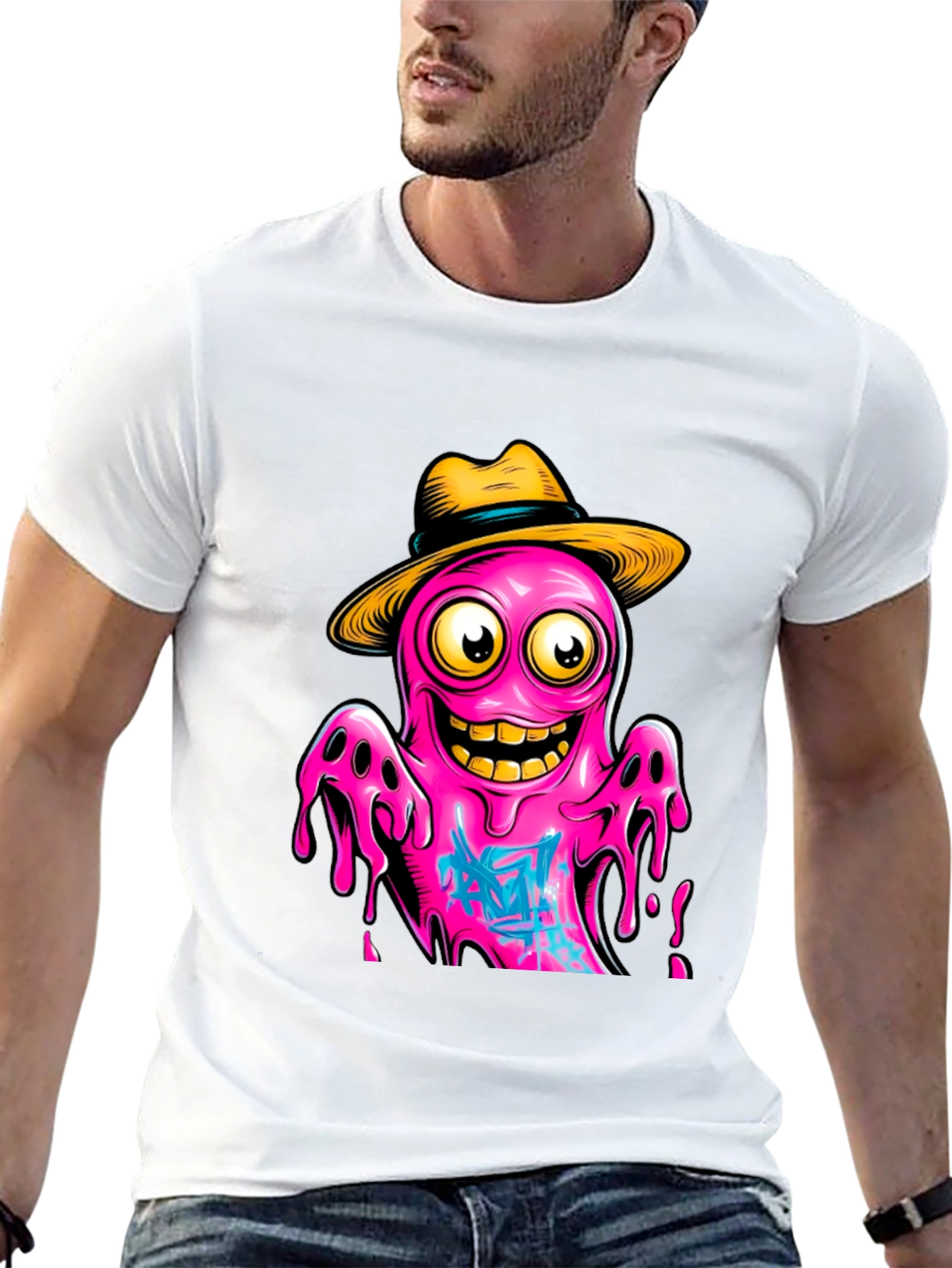 Black Cartoon Octopus T-Shirt - Funky Graphic Tee view 13