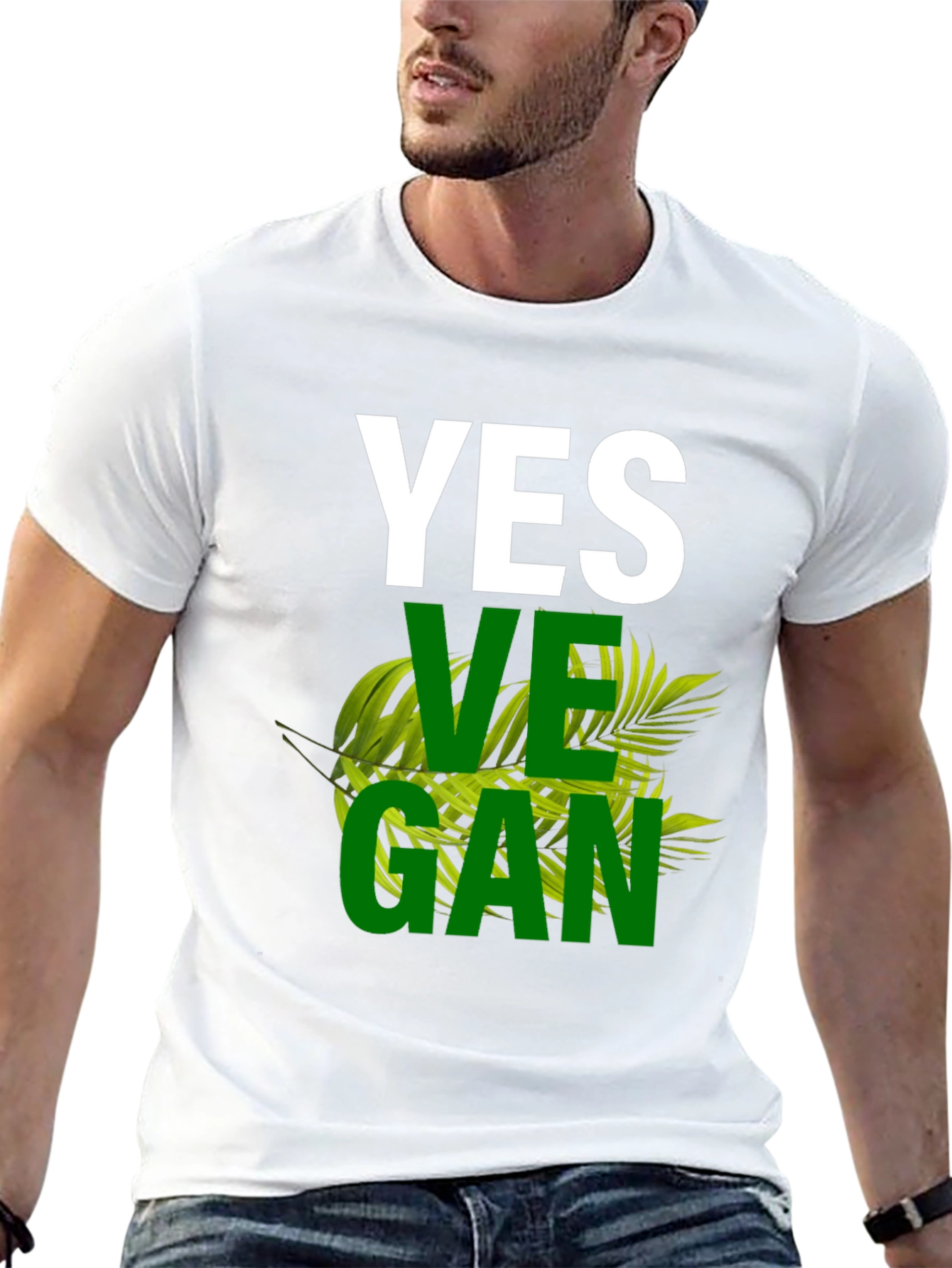 Black Yes Vegan Graphic T-Shirt view 13